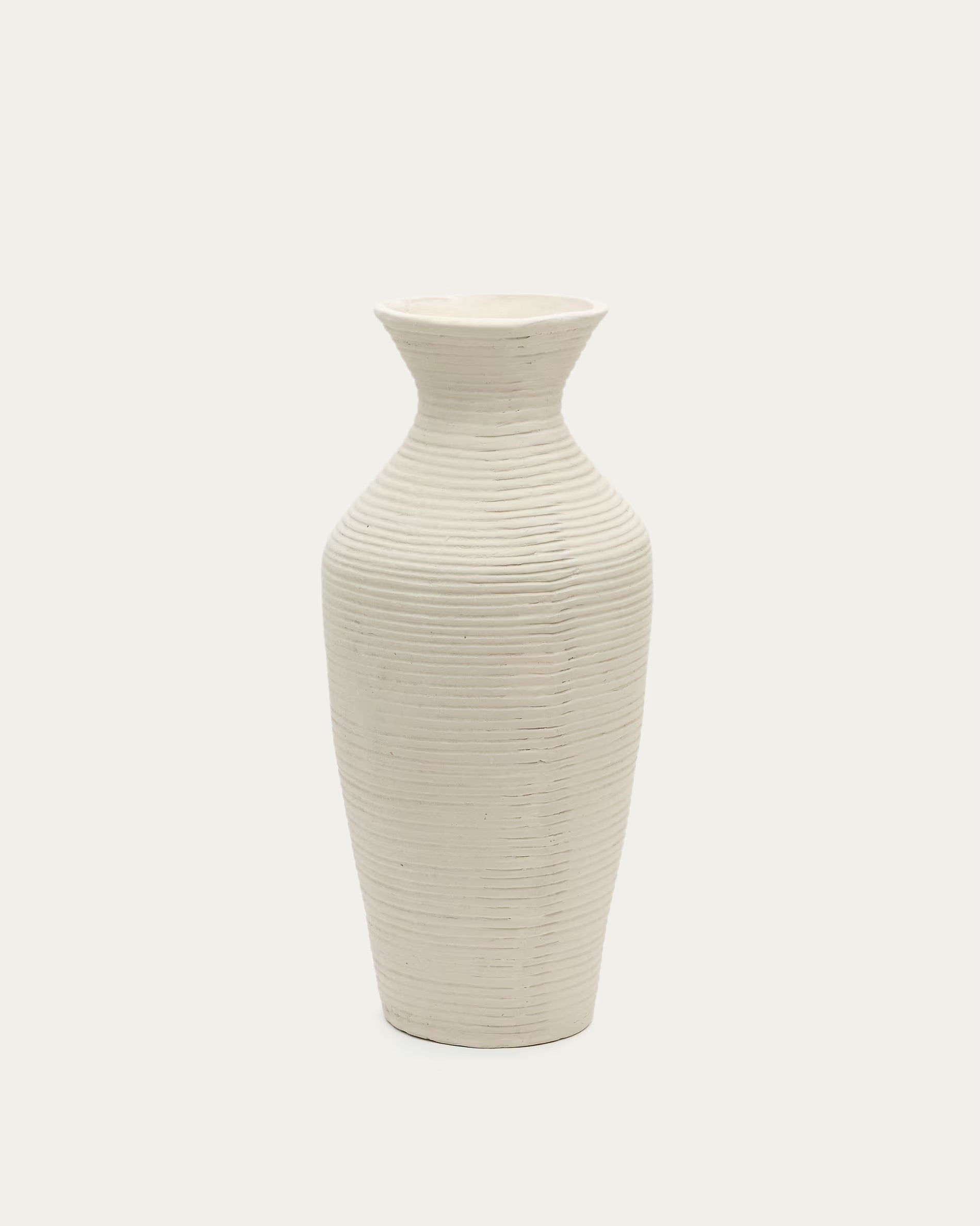 Pria white, papier mache vase, 72 cm.