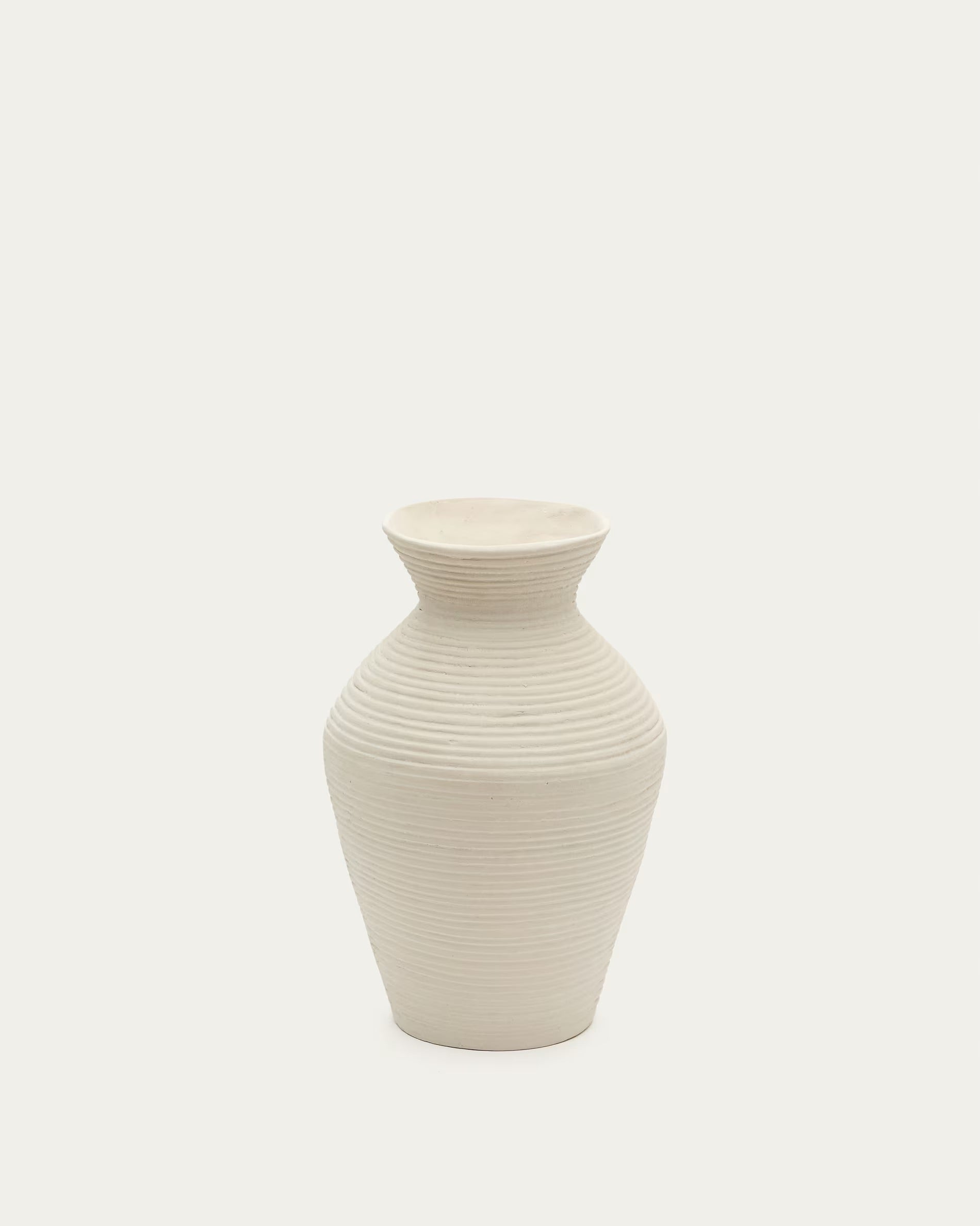 Pria white, papier mache vase, 51 cm.