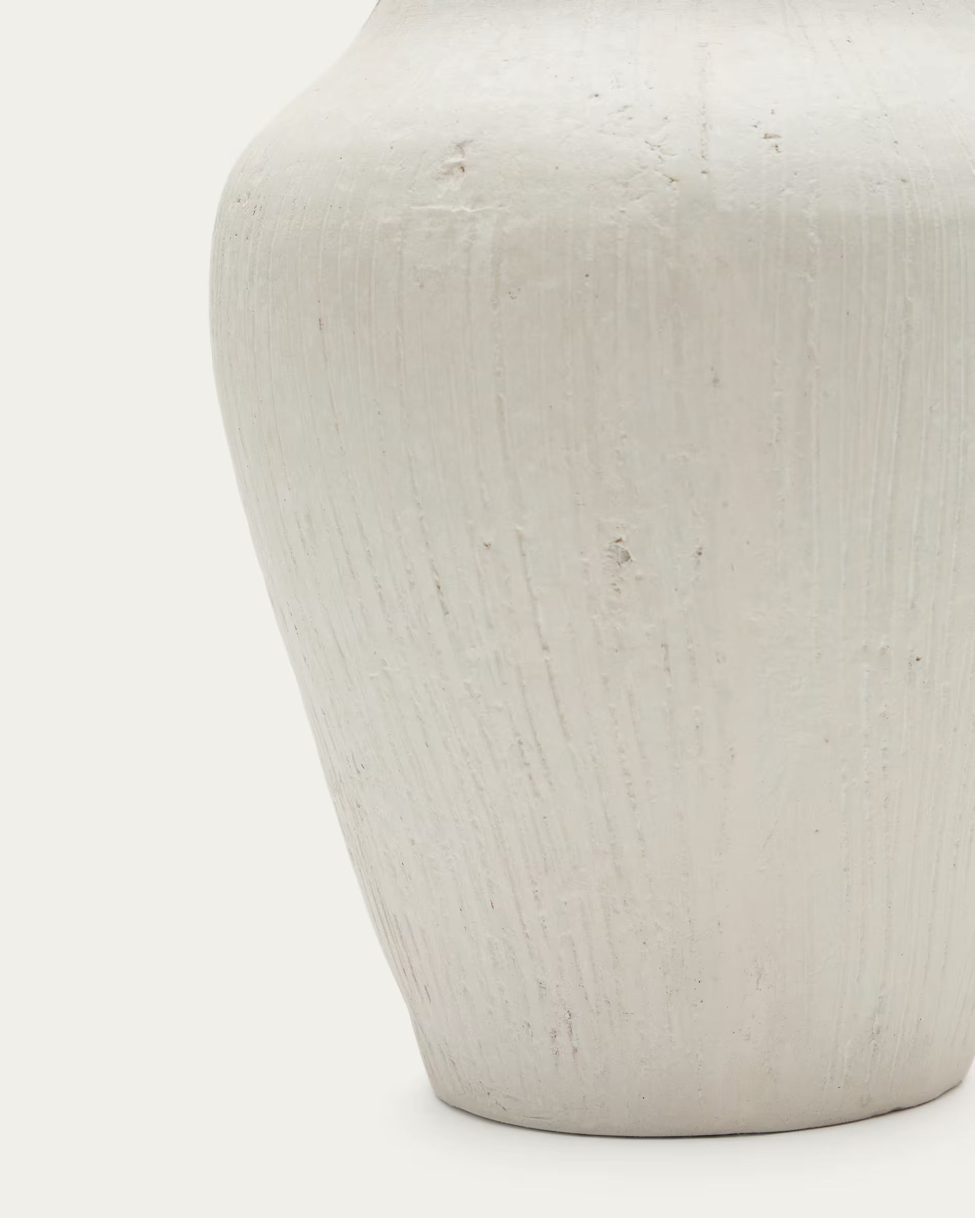 Vanu white, papier mache vase, 22 cm.