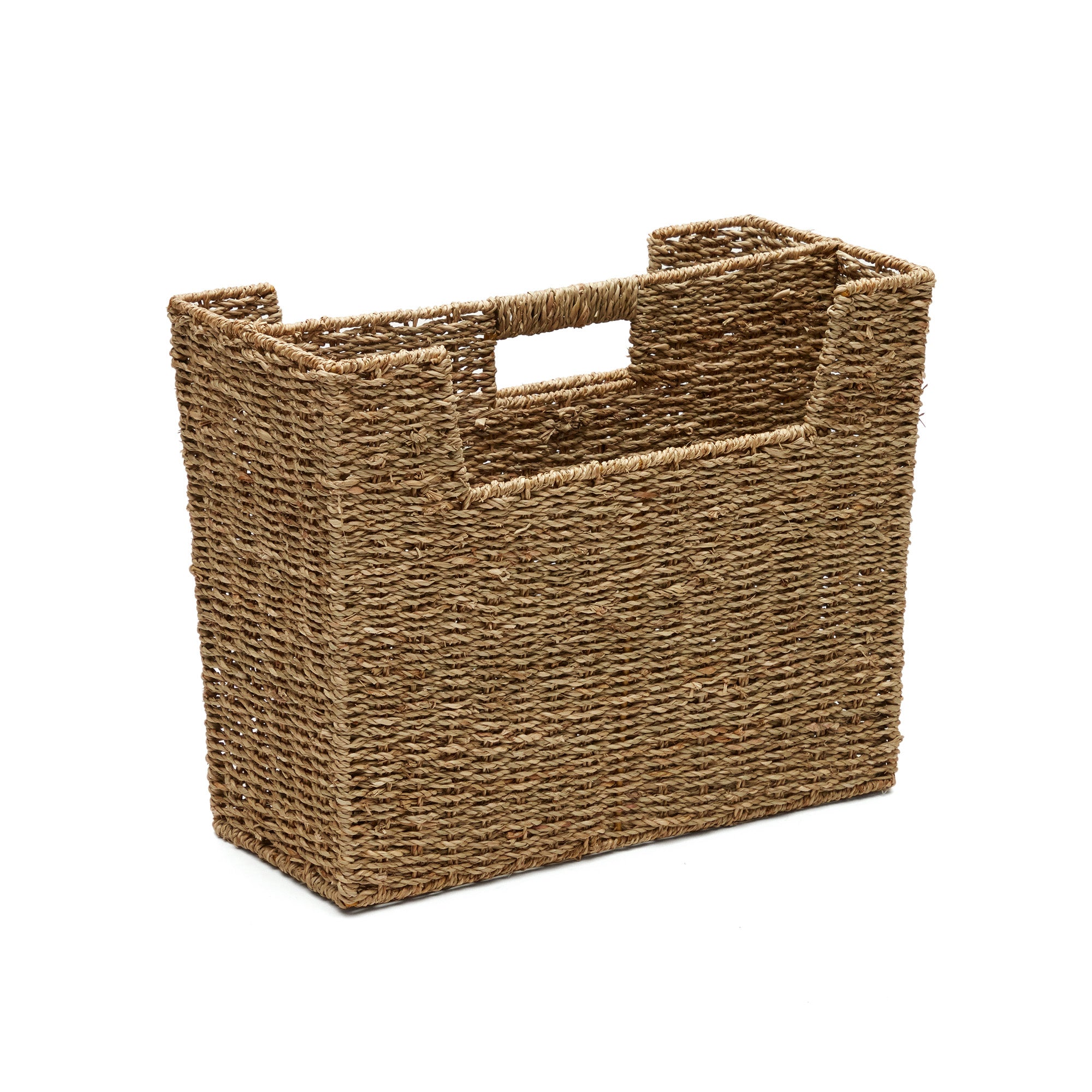Guixols natural fiber magazine rack with a natural finish - Product Image