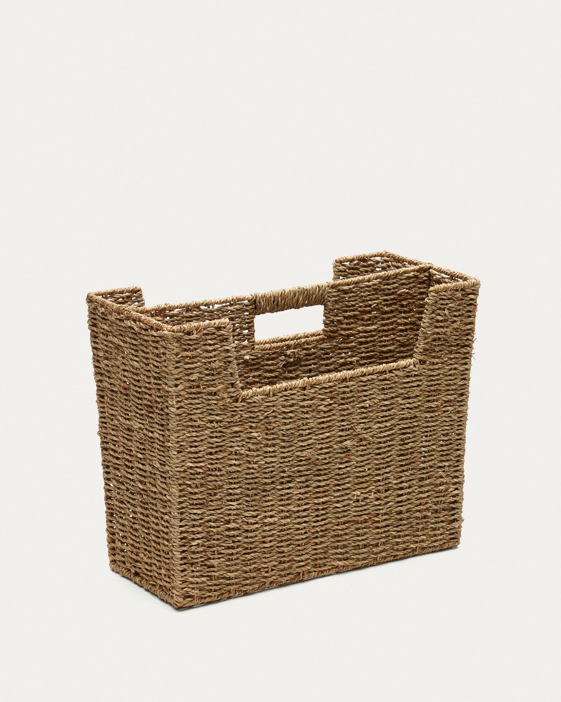 Guixols natural fiber magazine rack with a natural finish - Product View