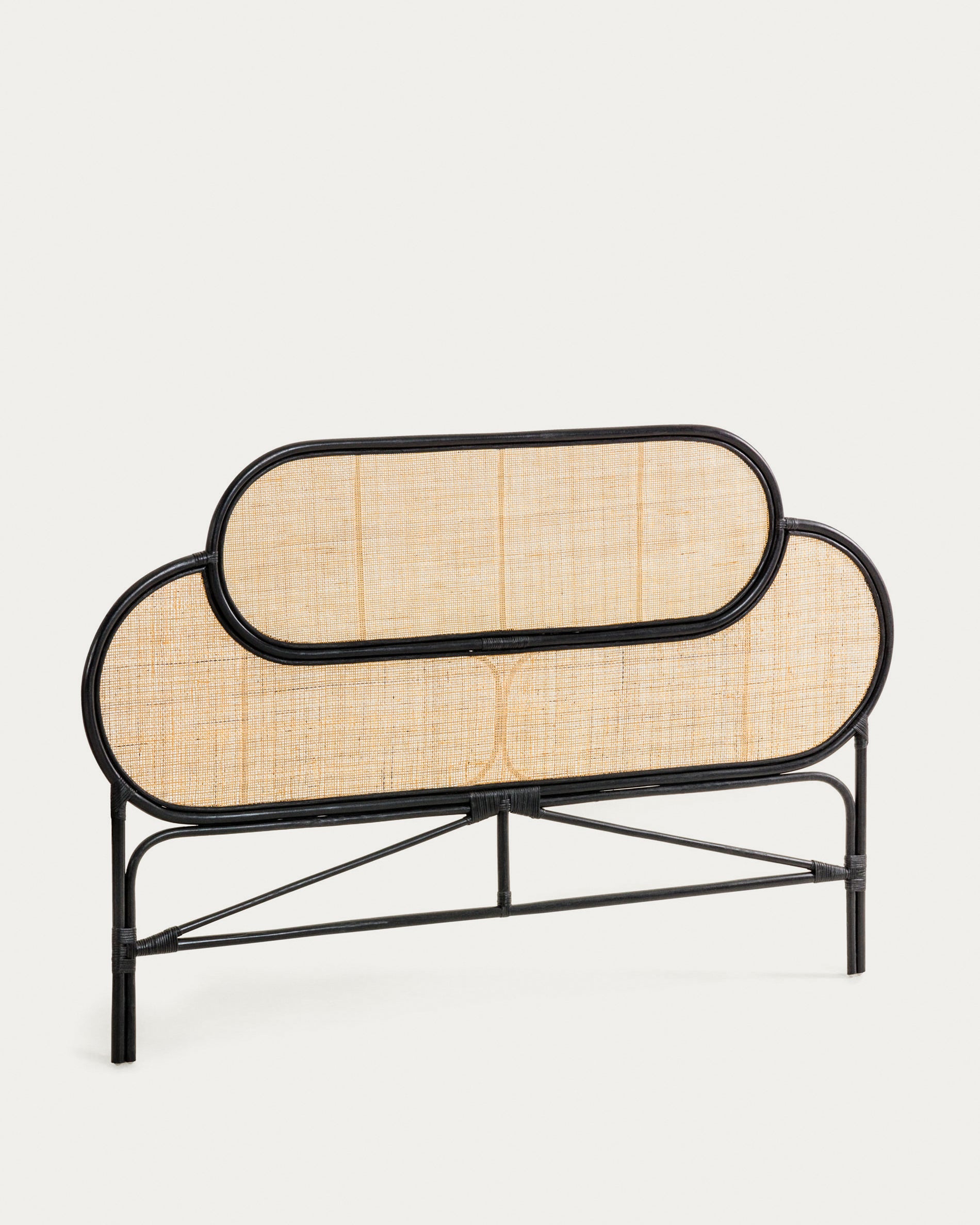 Lalita rattan headboard with a black finish, for 160 cm beds - Product View