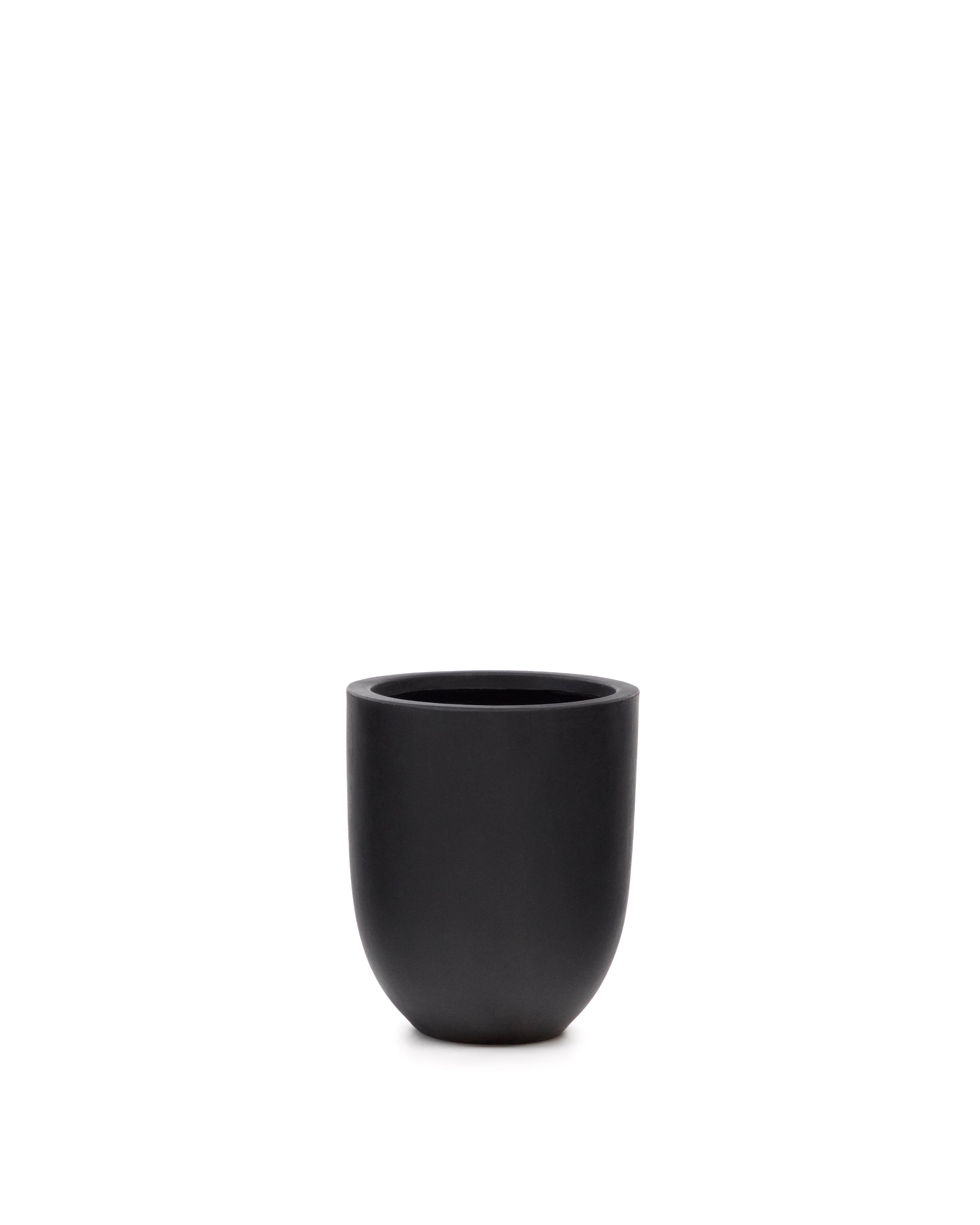 Aiguablava plant pot in black cement, Ø 39 cm - Product Image