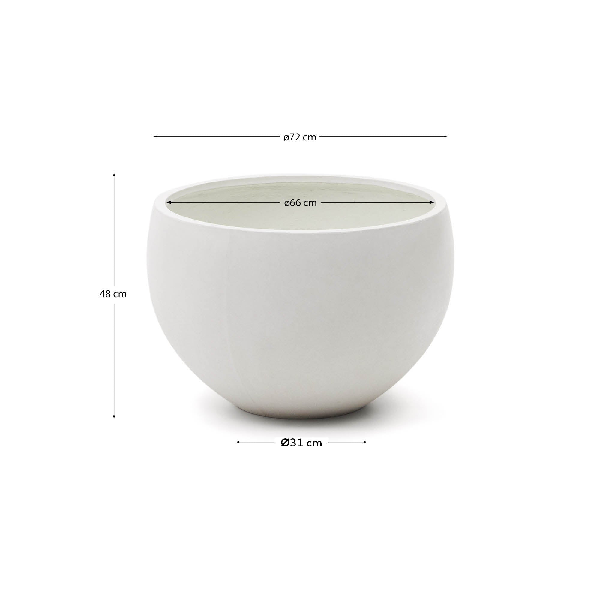Grau White Cement Planter Ø 72 cm - Measurements