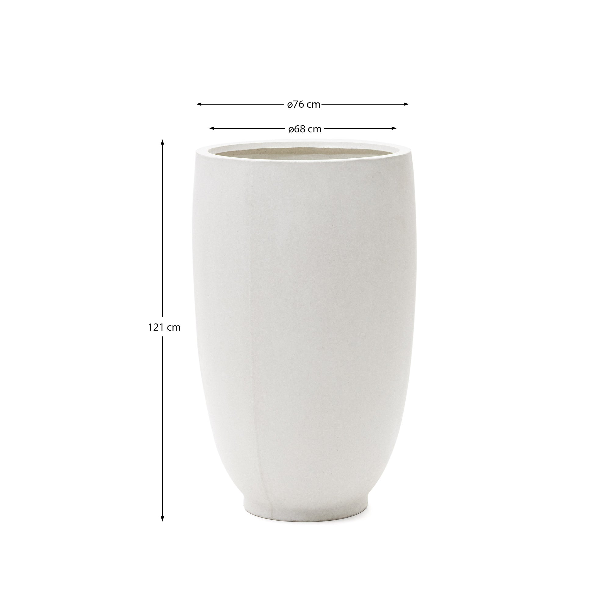 Aiguablava White Cement Planter Ø 75 cm - Measurements