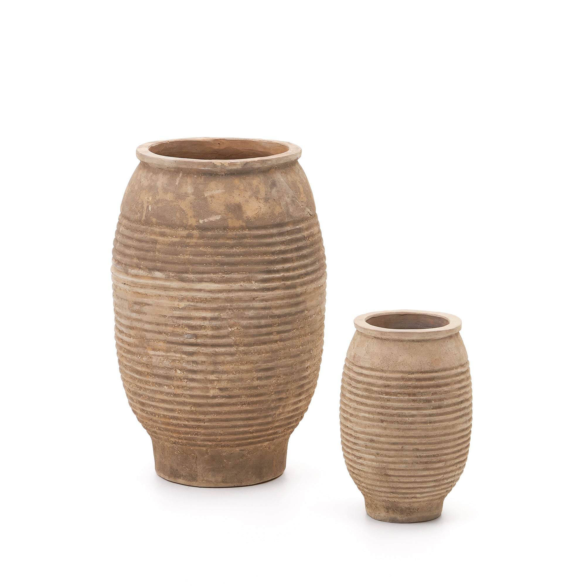 Llonga set of 2 terracotta planters with natural finish Ø 54 / 32 cm - Product Image