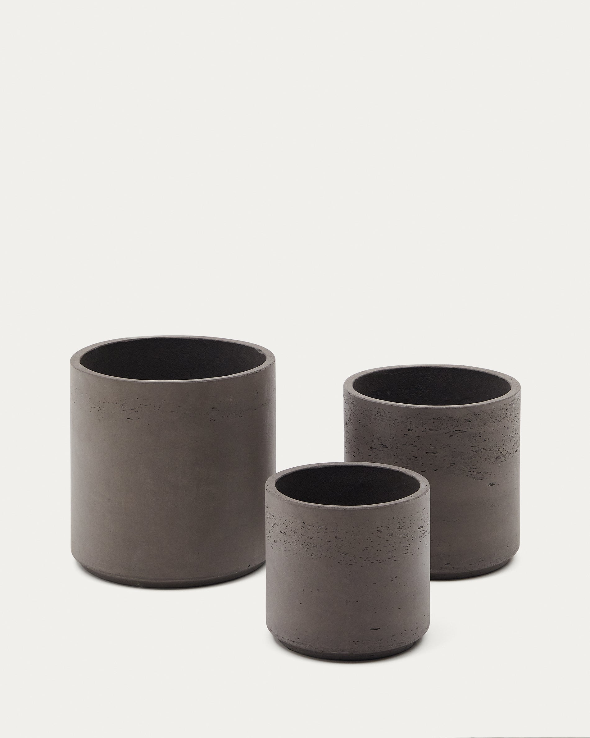 Sintina 3 darabos szürke cement és üvegszálas virágcserép készlet Ø 23 cm / Ø 27,5 cm / 32 cm