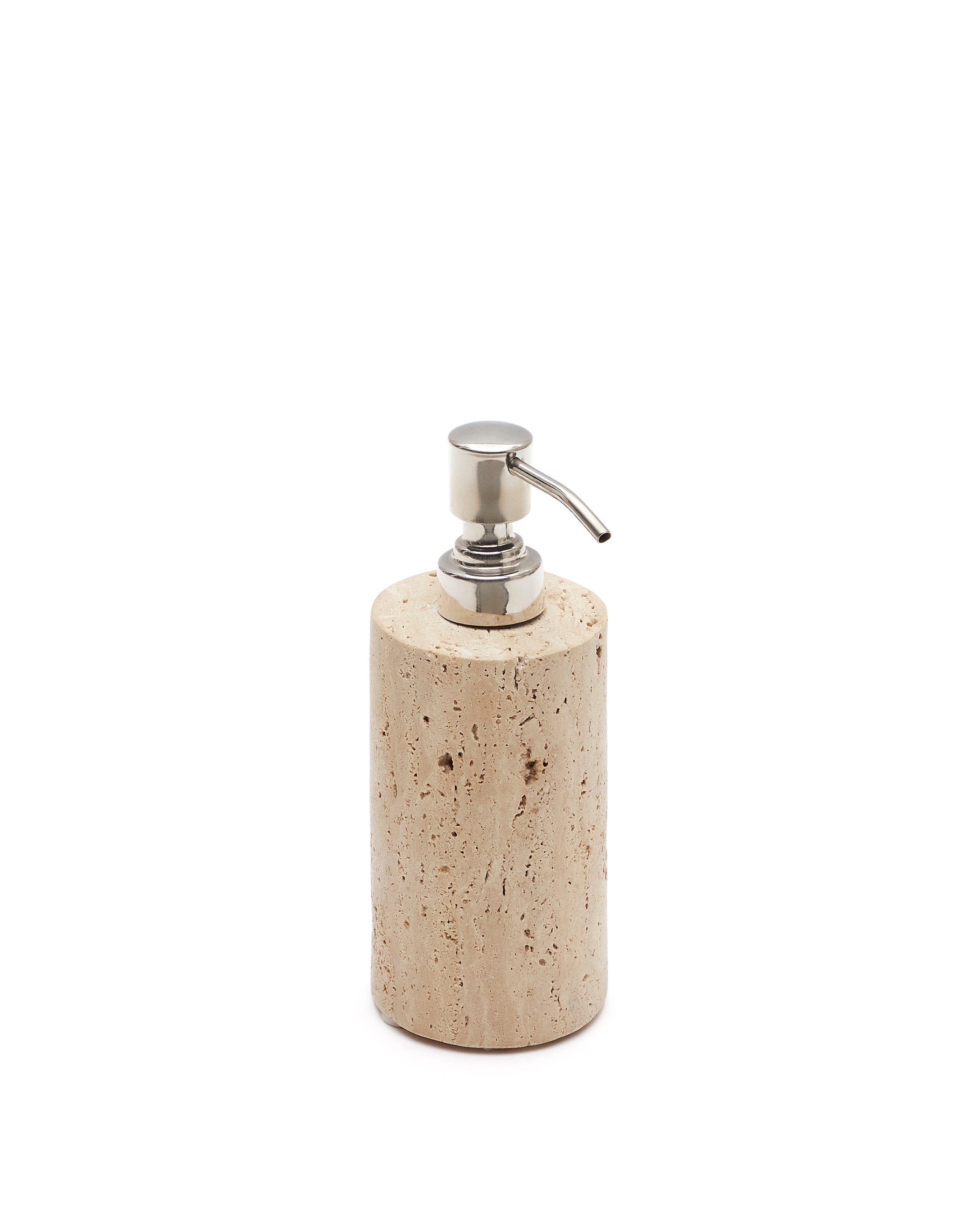 Macre beige travertine soap dispenser - Product Image