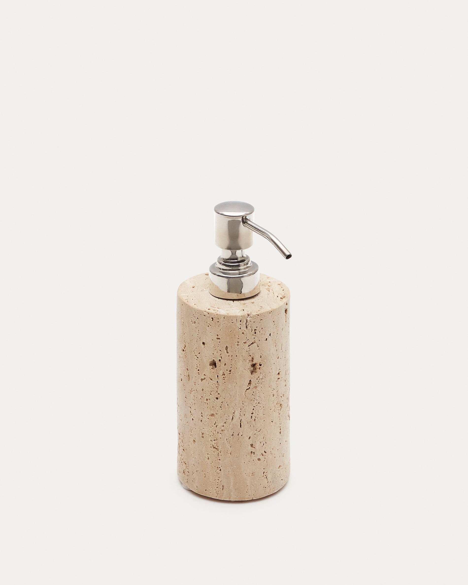 Macre beige travertine soap dispenser - Product View