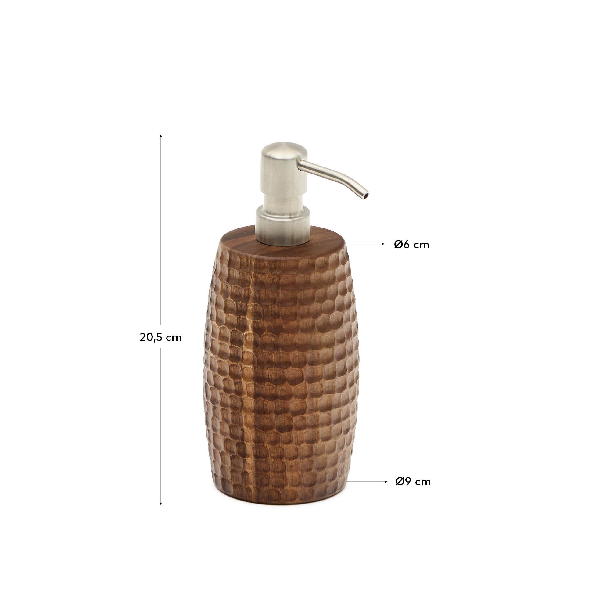 Fraz acacia wood soap dispenser FSC 100% - Measurements