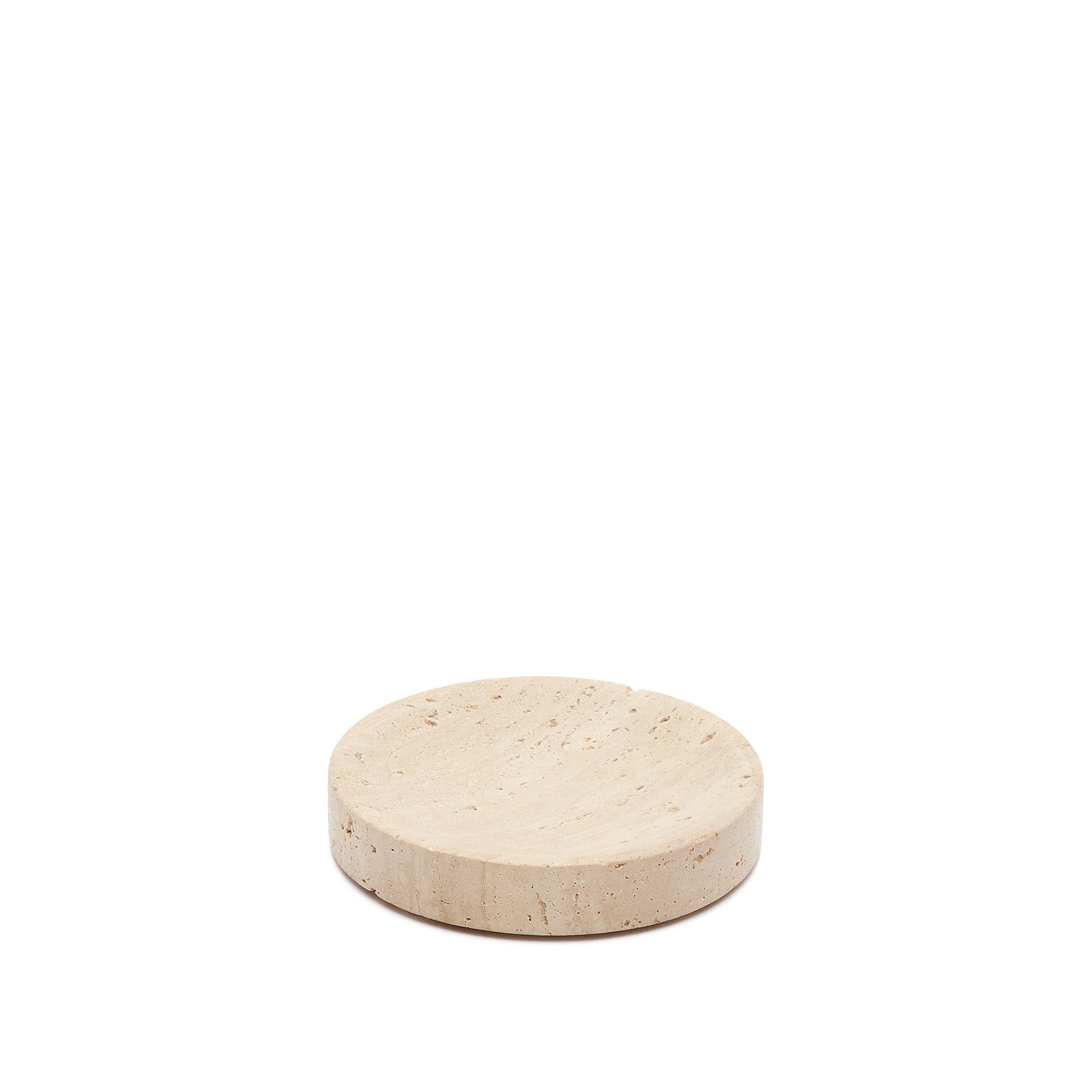 Macre beige travertine soap dish - Product Image