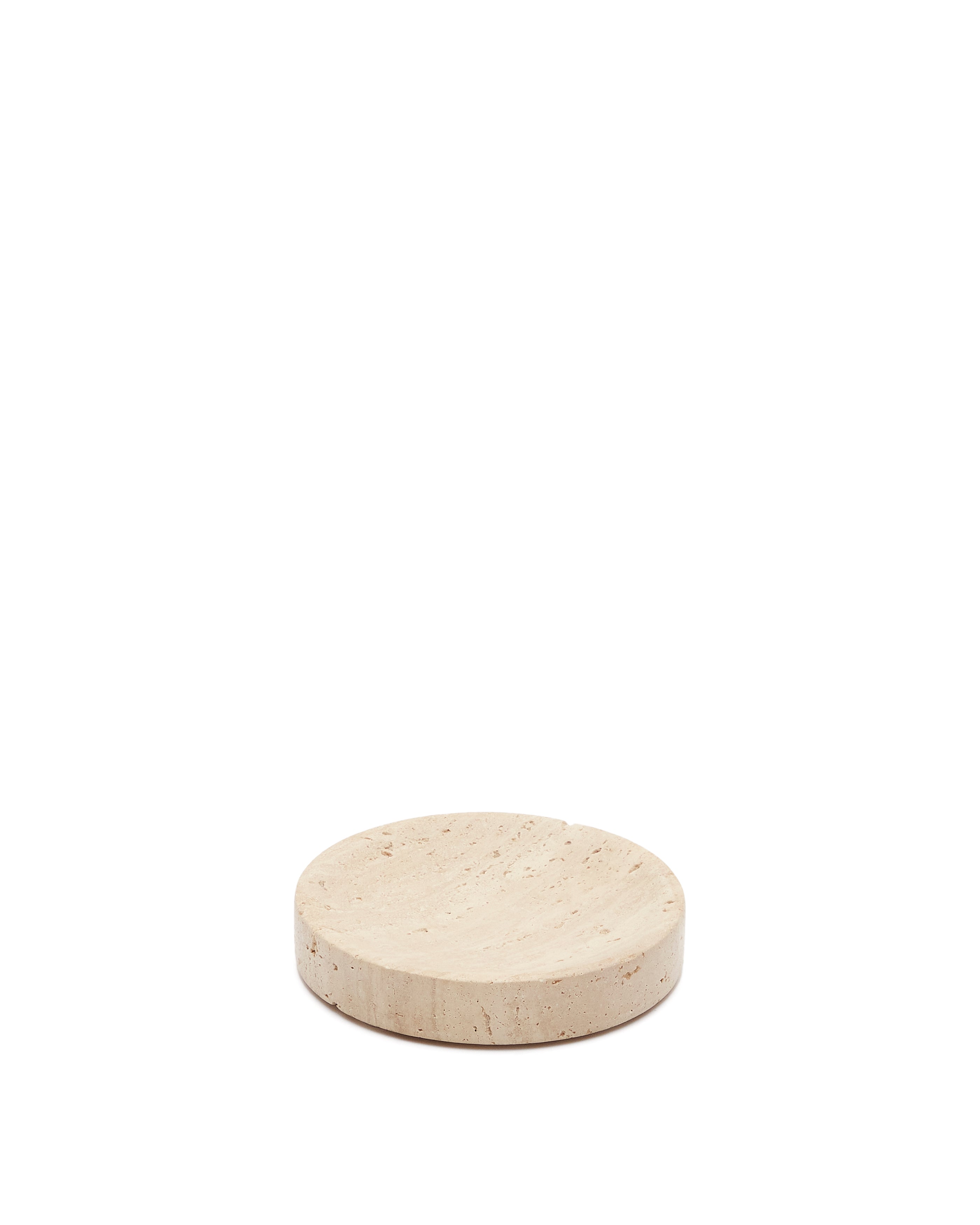 Macre beige travertine soap dish - Product Image