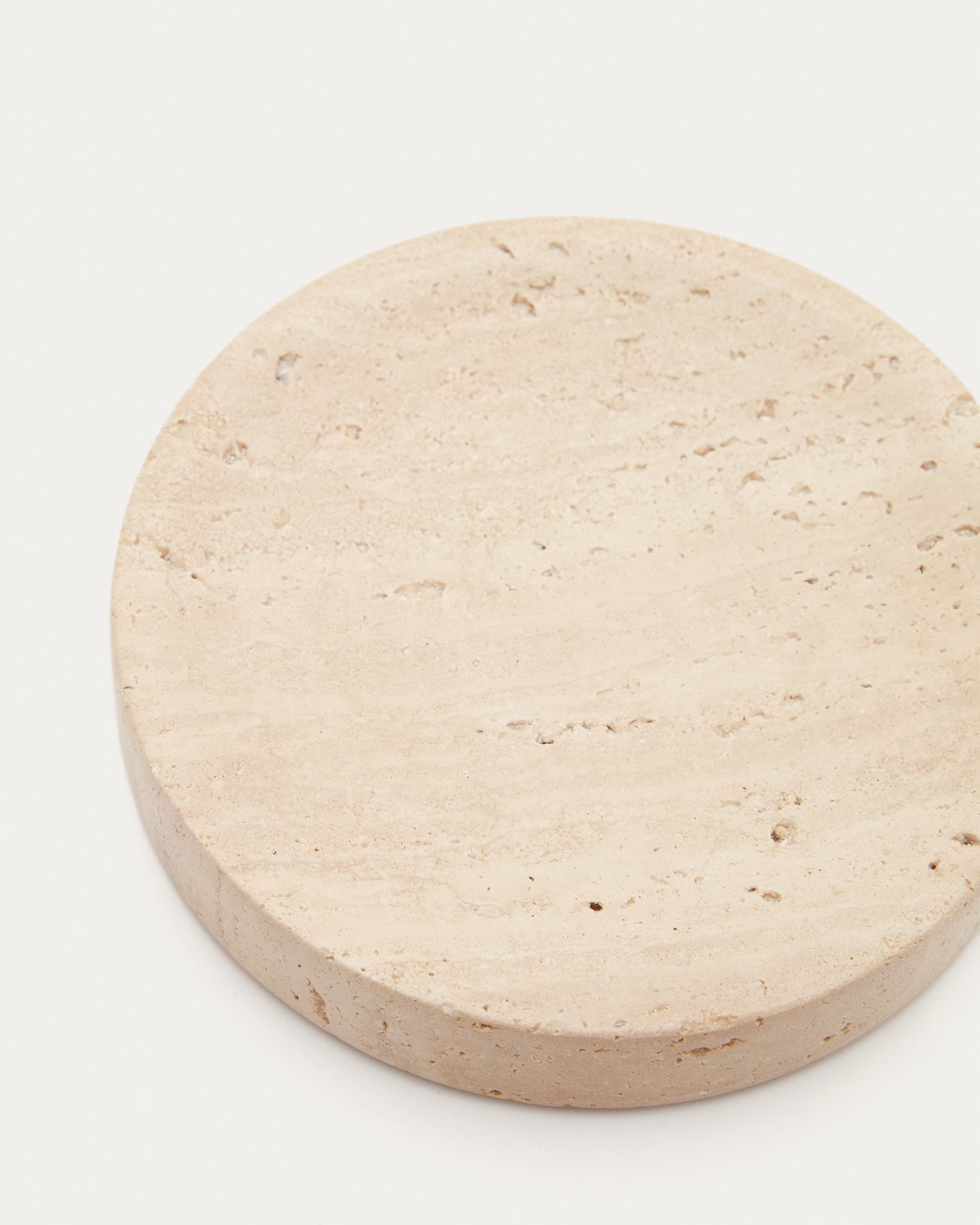 Macre beige travertine soap dish - Detail
