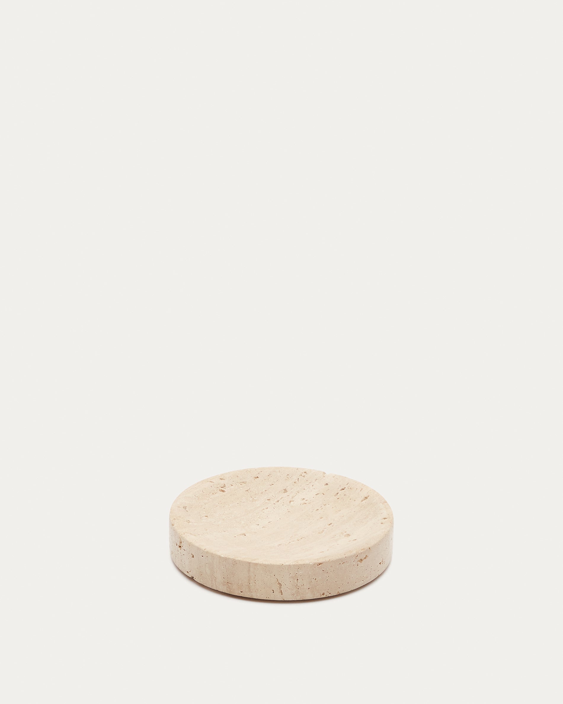 Macre beige travertine soap dish - Product View