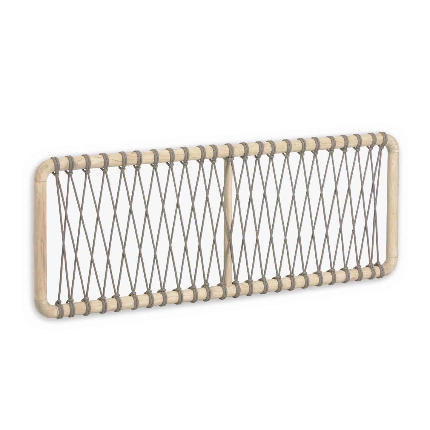 Aberash solid white cedarwood and grey cord headboard, for 160 cm beds - Product Image
