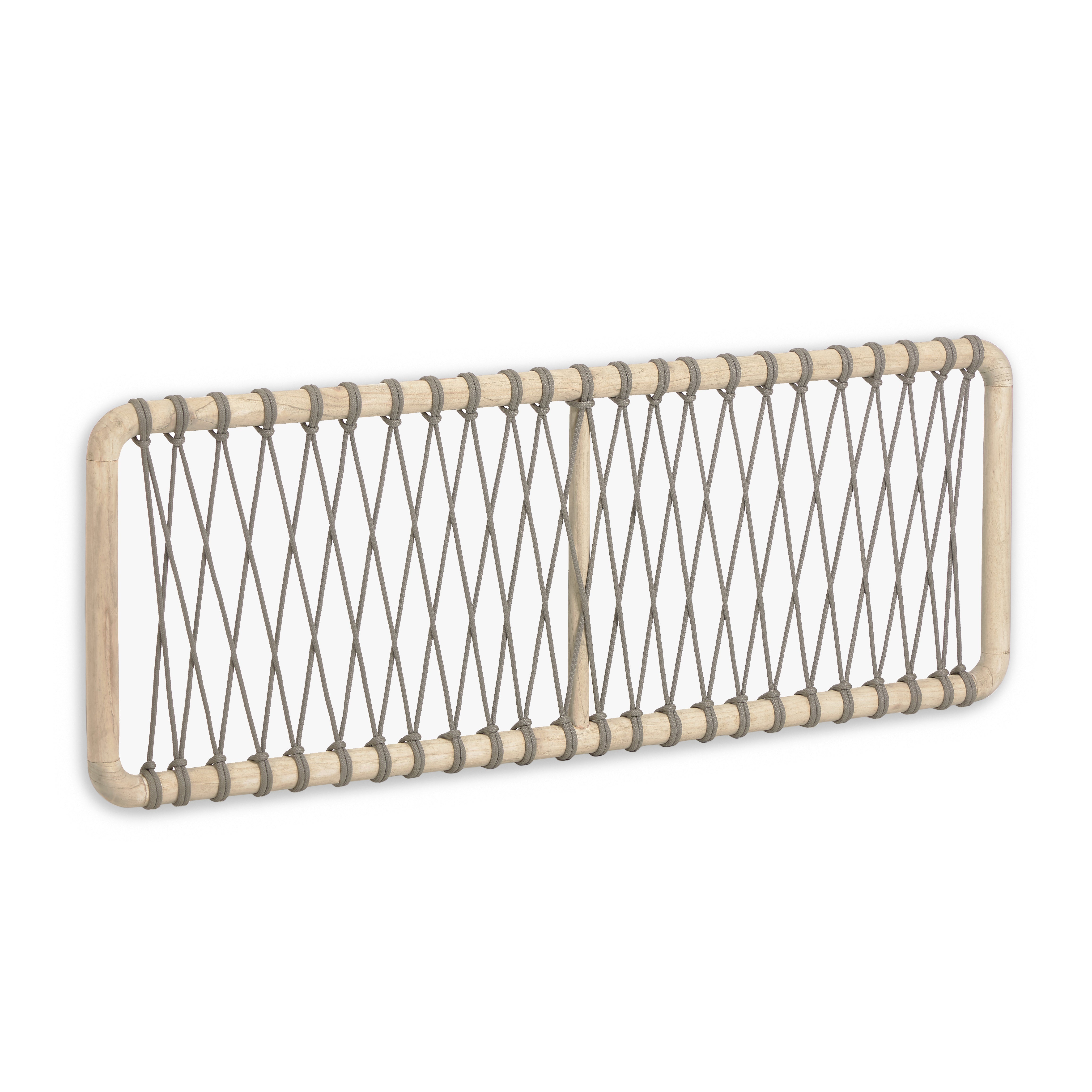 Aberash solid white cedarwood and grey cord headboard, for 160 cm beds - Product Image
