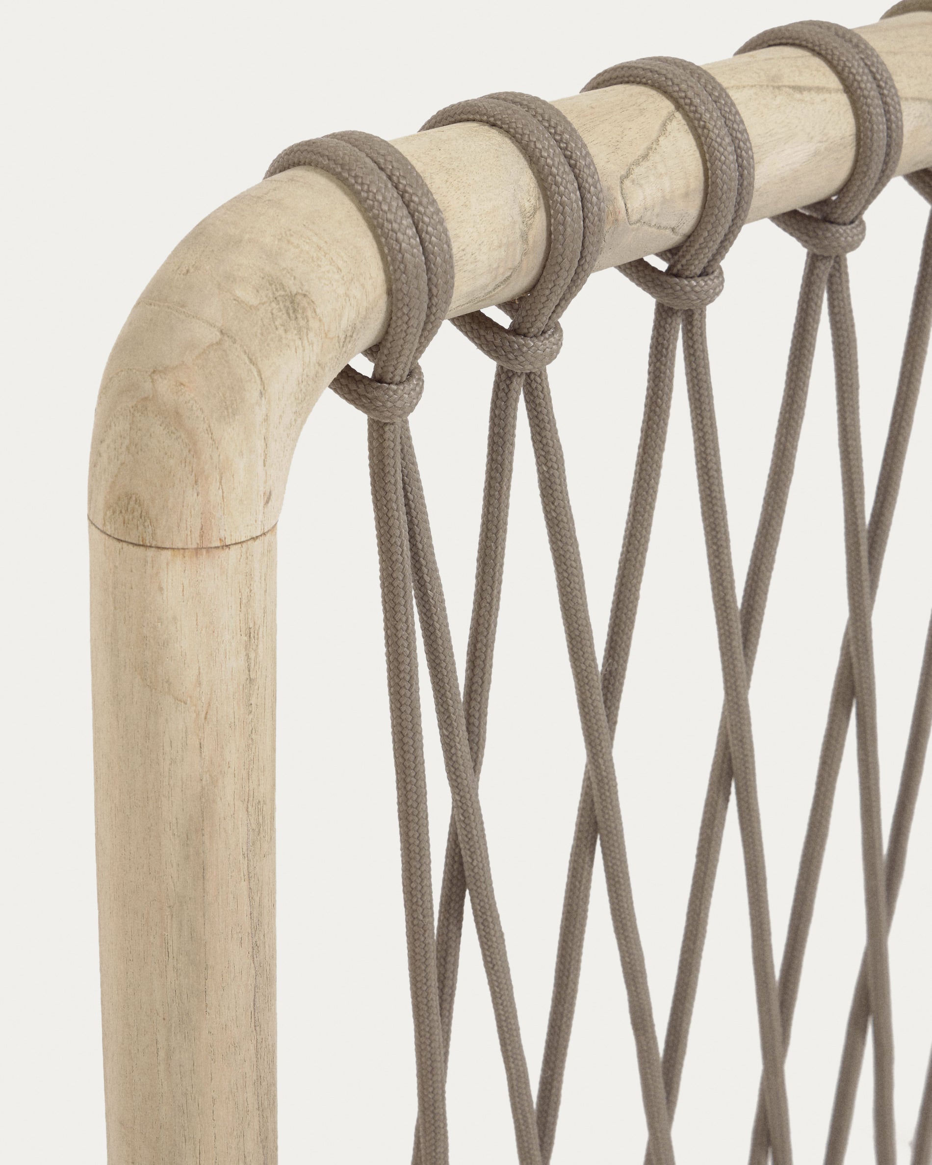Aberash solid white cedarwood and grey cord headboard, for 160 cm beds - Detail