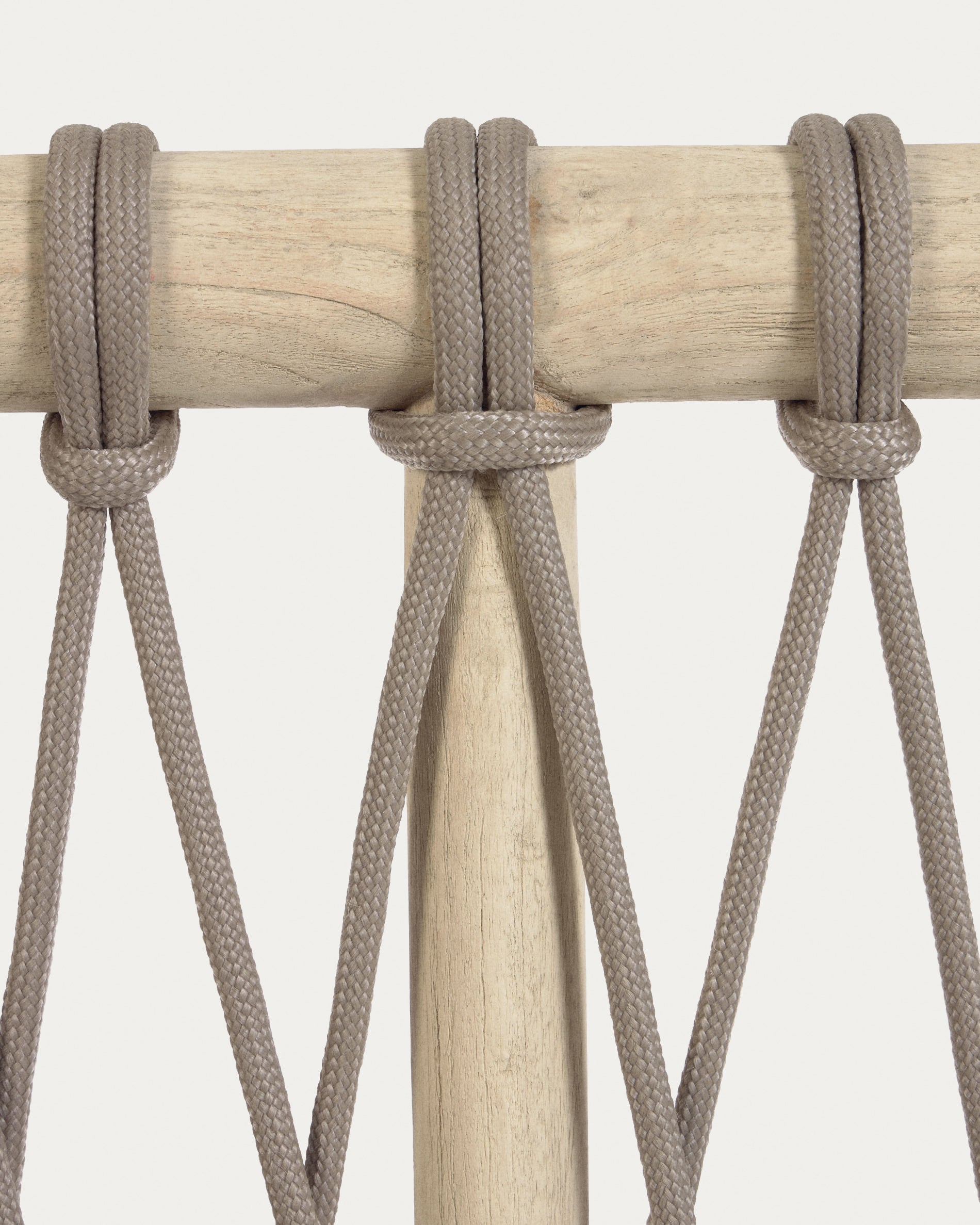 Aberash solid white cedarwood and grey cord headboard, for 160 cm beds - Detail