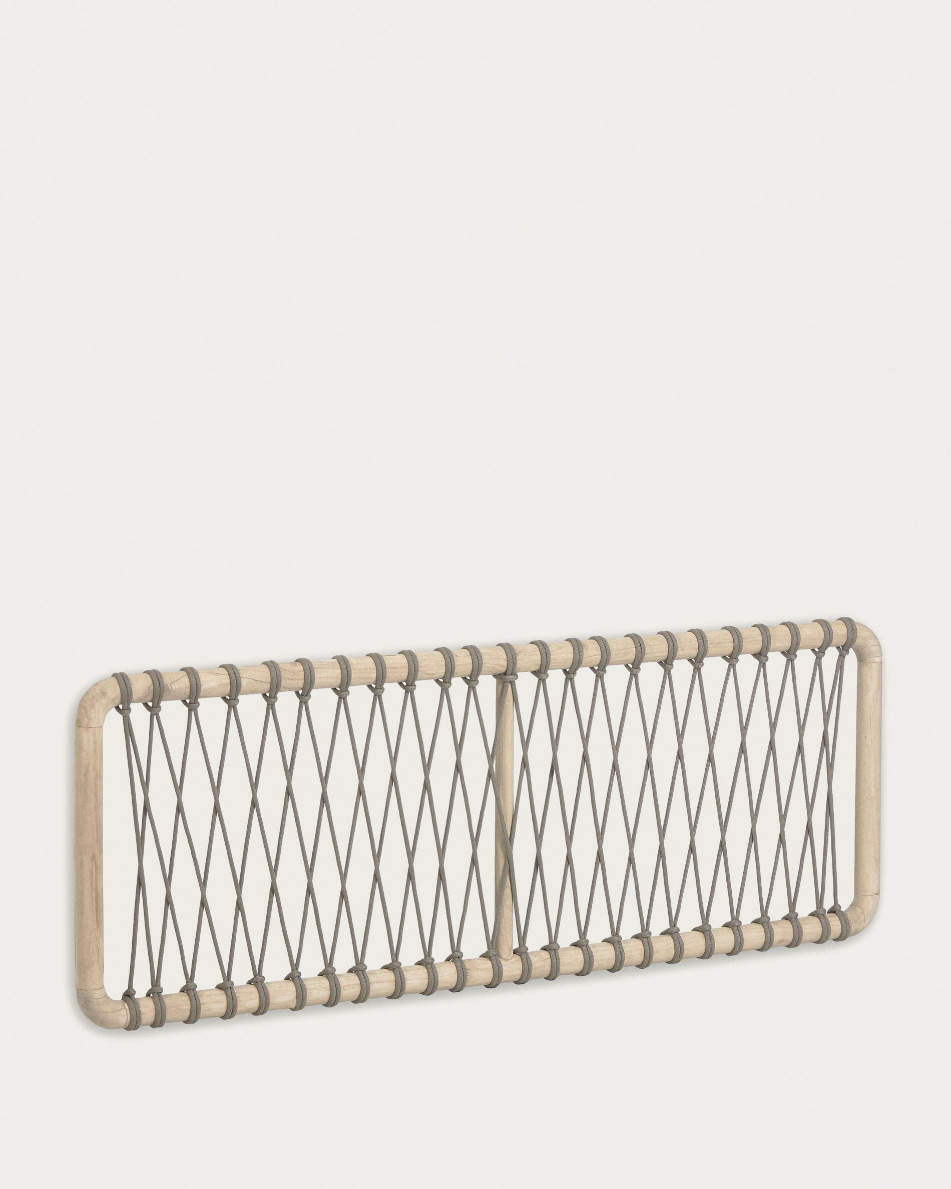Aberash solid white cedarwood and grey cord headboard, for 160 cm beds - Product View