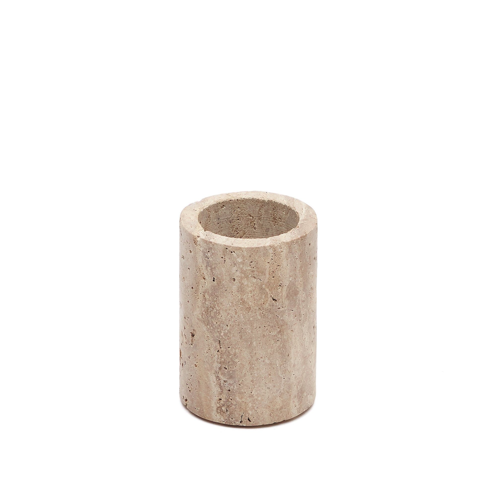 Macre beige travertine toothbrush holder - Product Image