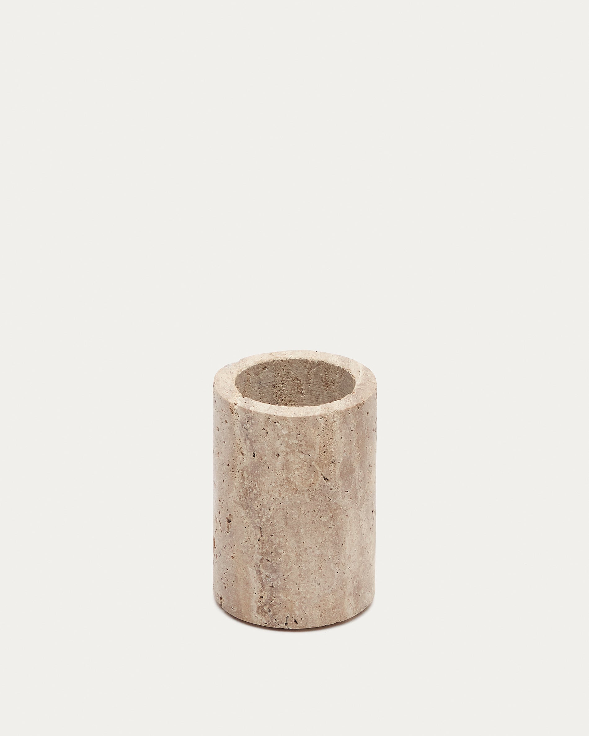 Macre beige travertine toothbrush holder - Product View