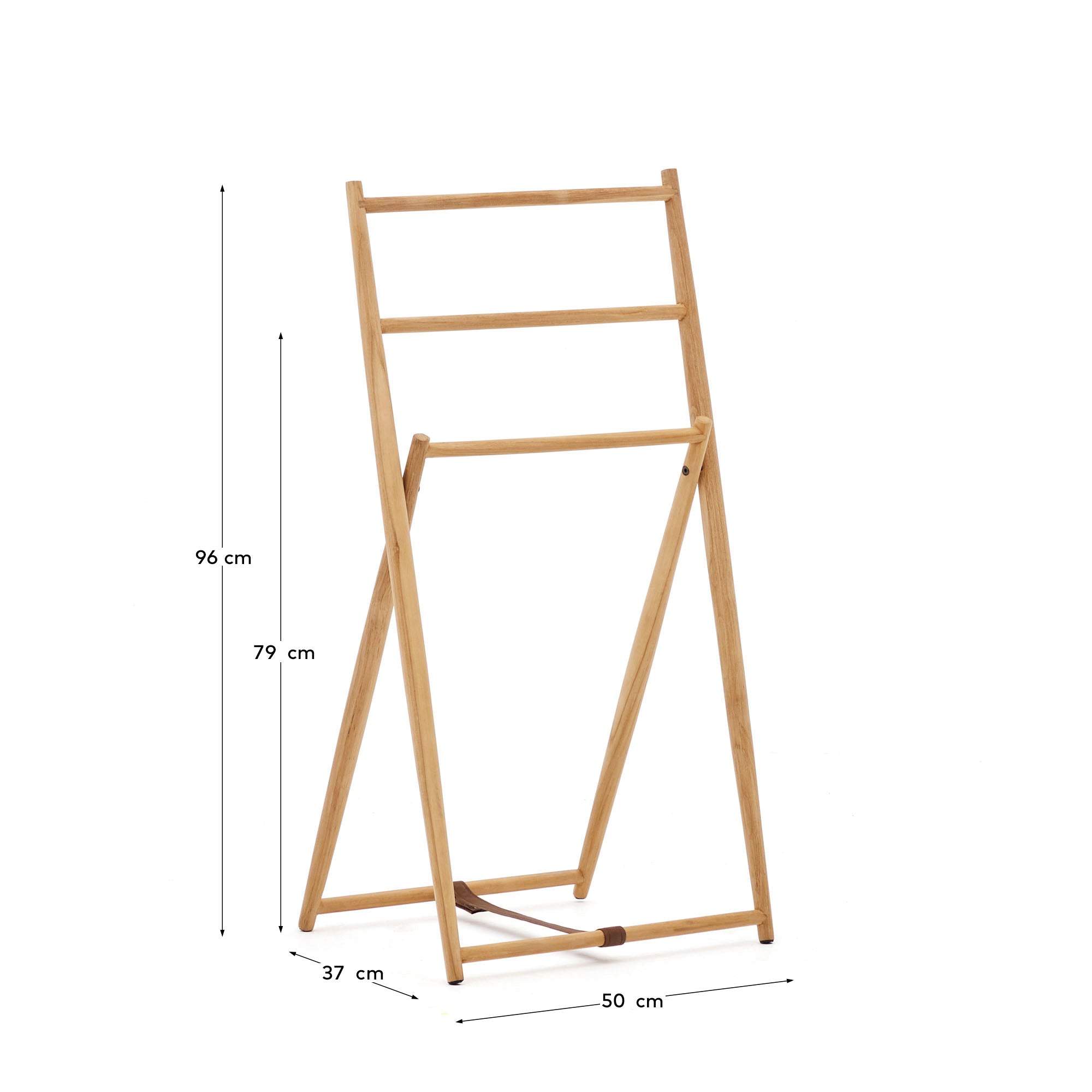 Roxana towel rack in solid teak, 50 x 95 cm - Measurements