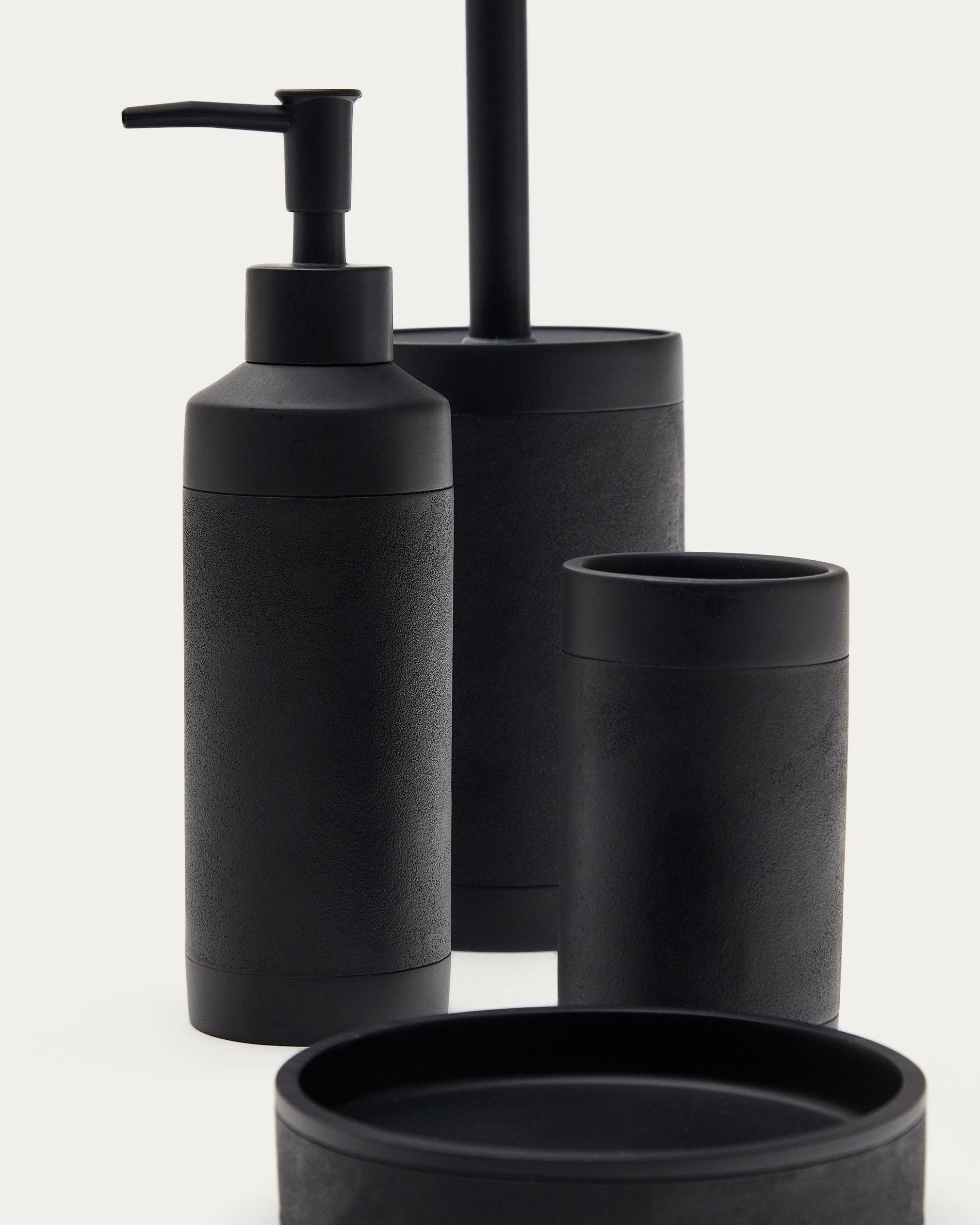 Black Polyresin Sisel Toilet Brush - Detail
