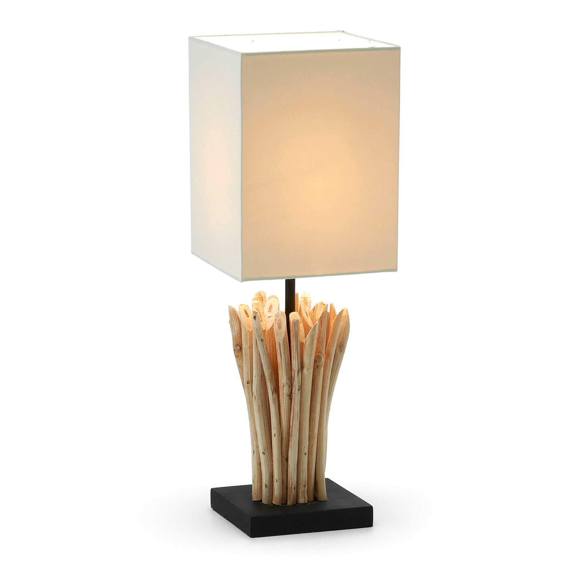 Boop table lamp made of solid red wood and rubberwood - Product Image