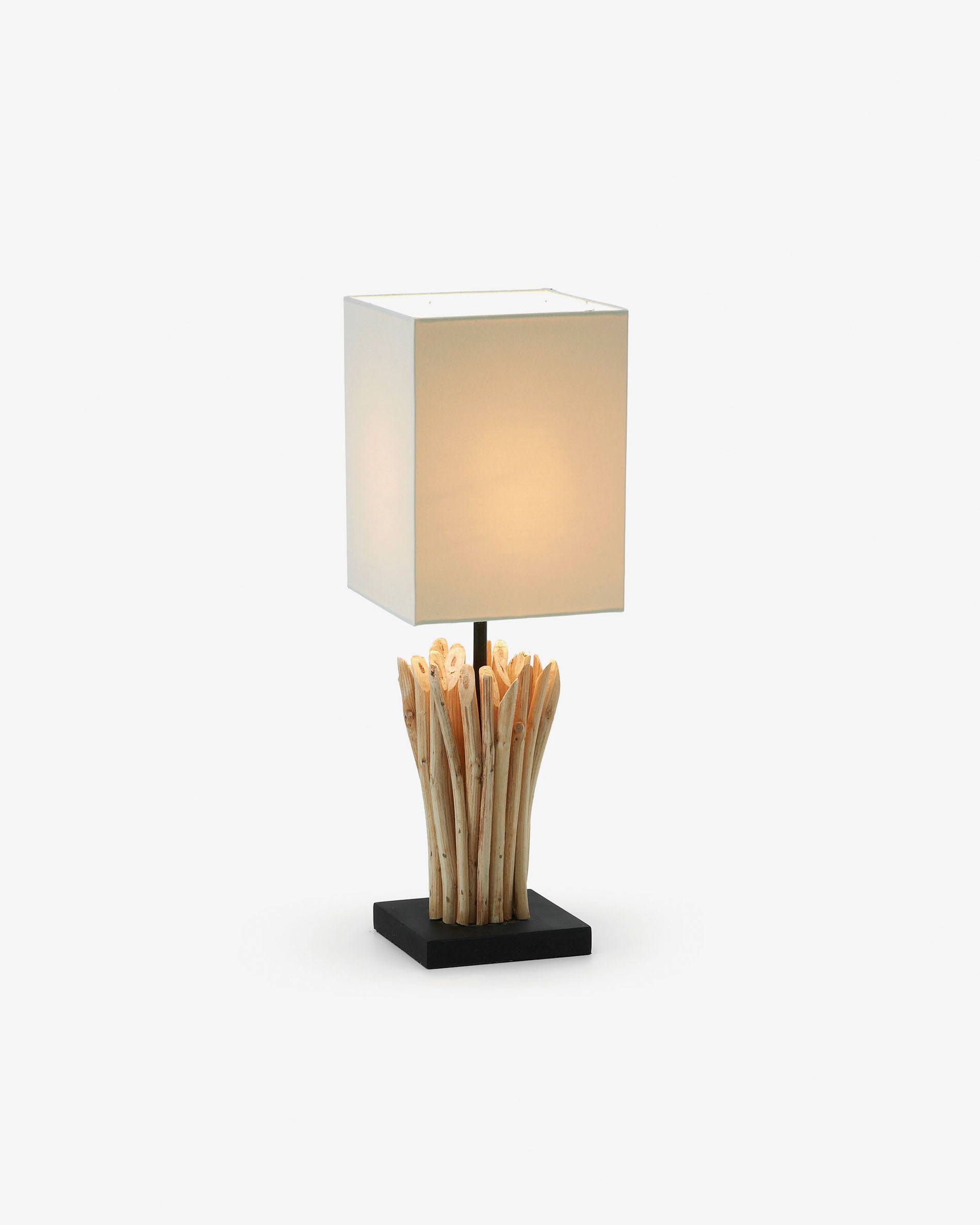 Boop table lamp made of solid red wood and rubberwood - Product View