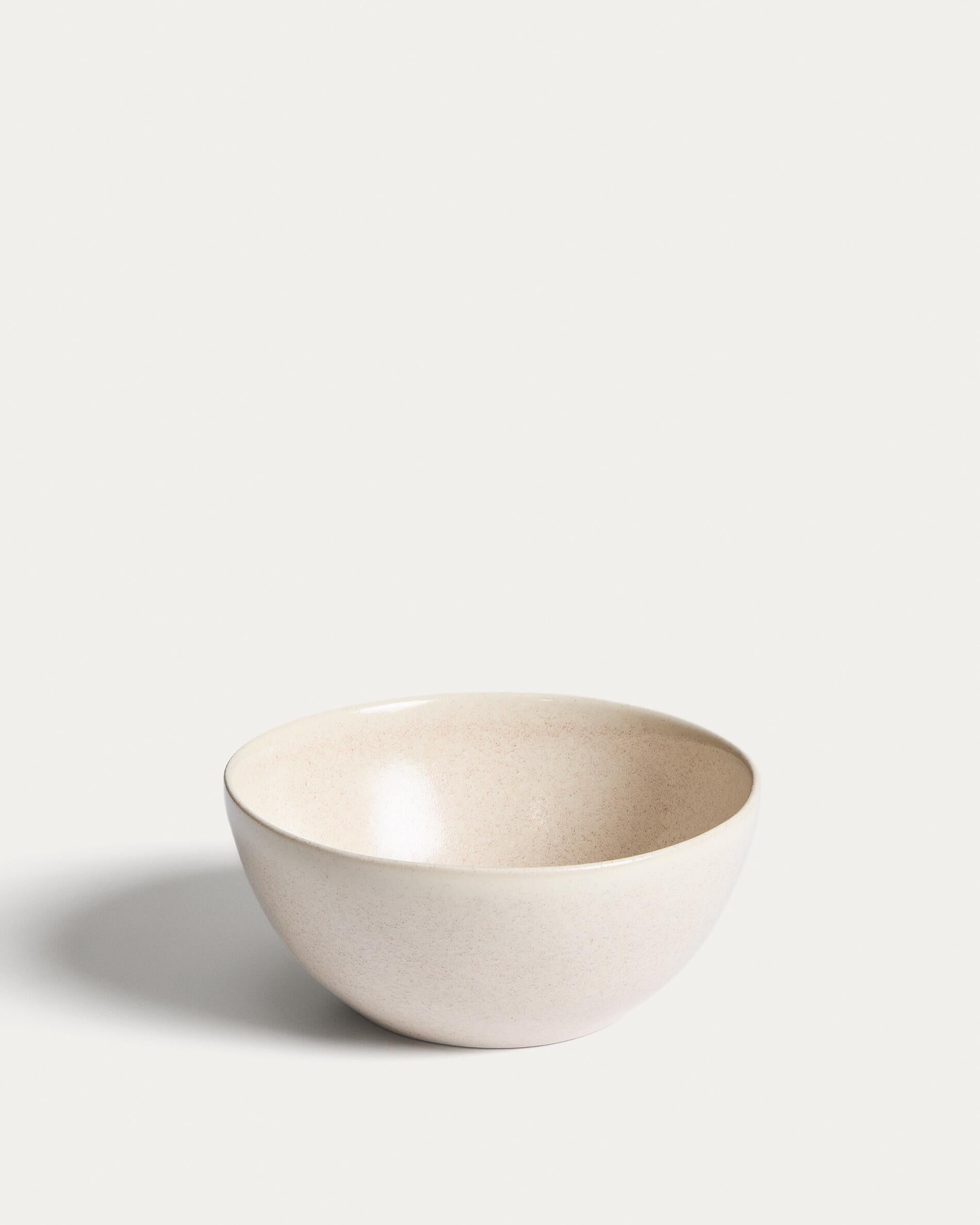 Sermin beige ceramic bowl - Product View