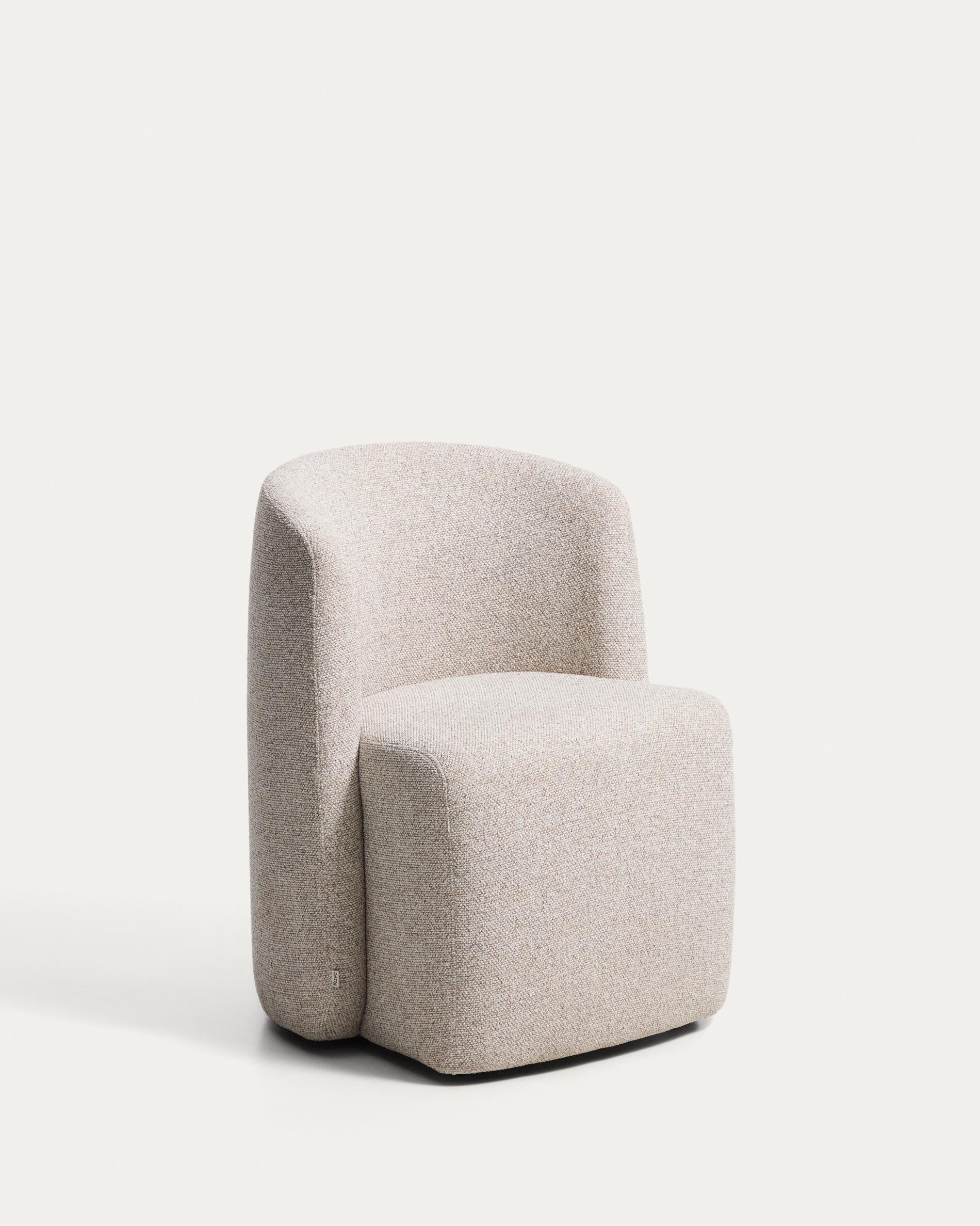 Corvena chair in beige chenille FSC Mix Credit - Product View