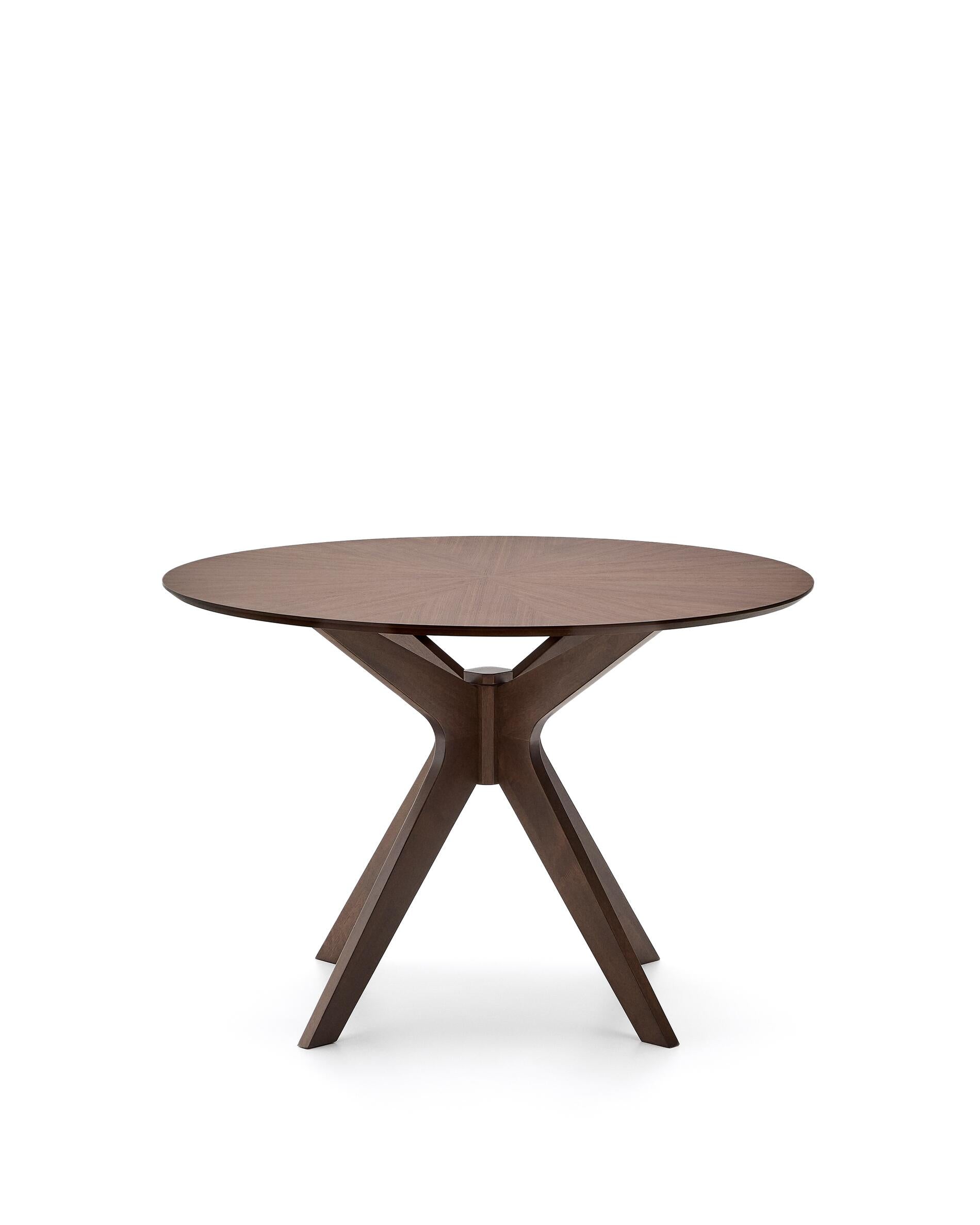 Naanim round table in walnut veneer, Ø 100 cm - Product View