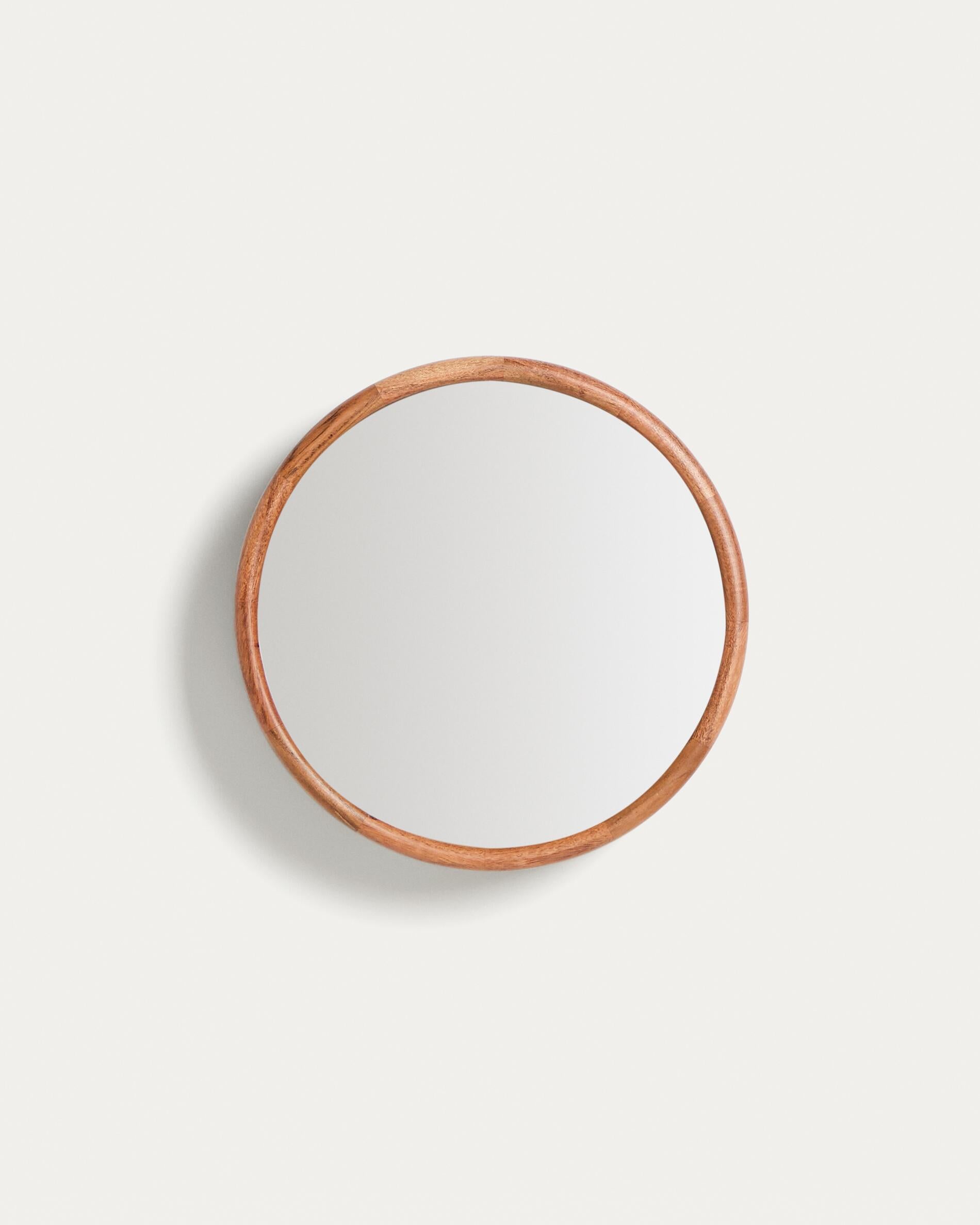Berale acacia wood mirror Ø30.5cm - Product View