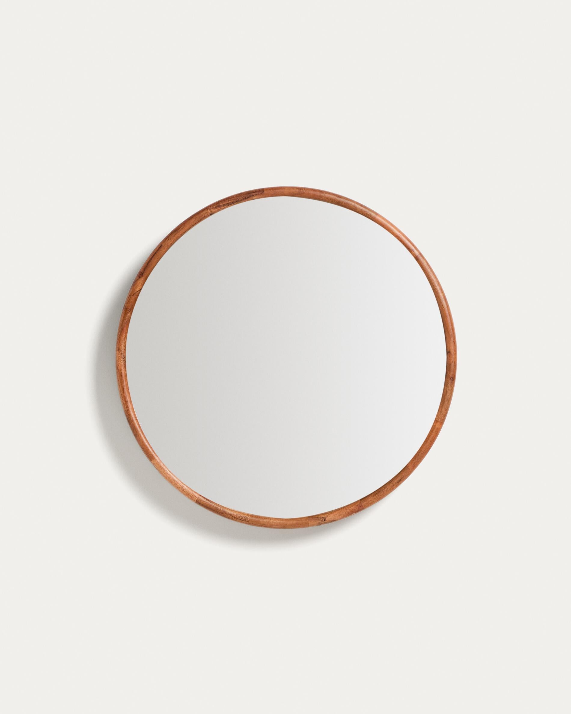 Berale acacia wood mirror Ø49.5cm - Product View