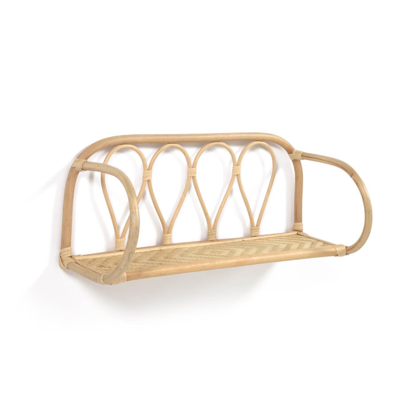 Nyarai rattan shelf with natural finish, 58 x 25 cm - Product Image