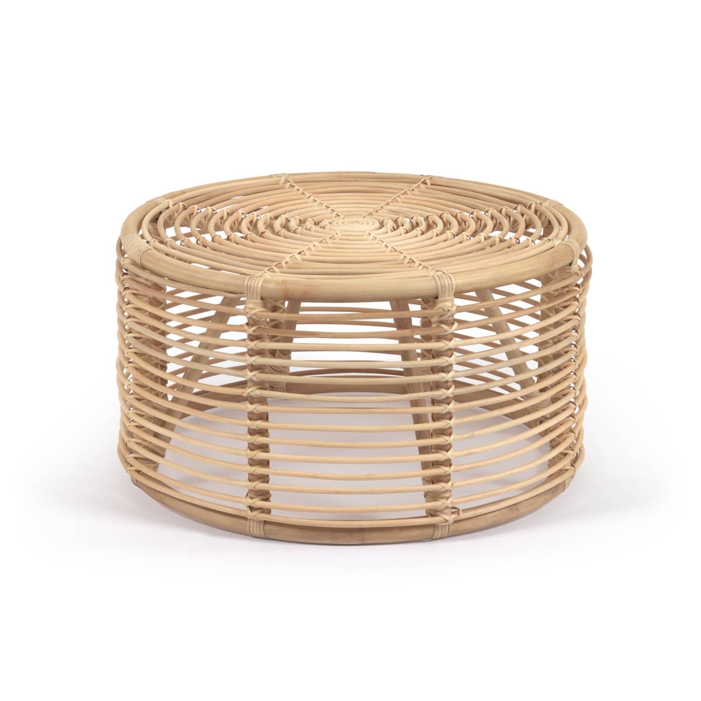Round Kohana coffee table in rattan with natural finish Ø 66 cm - Product Image