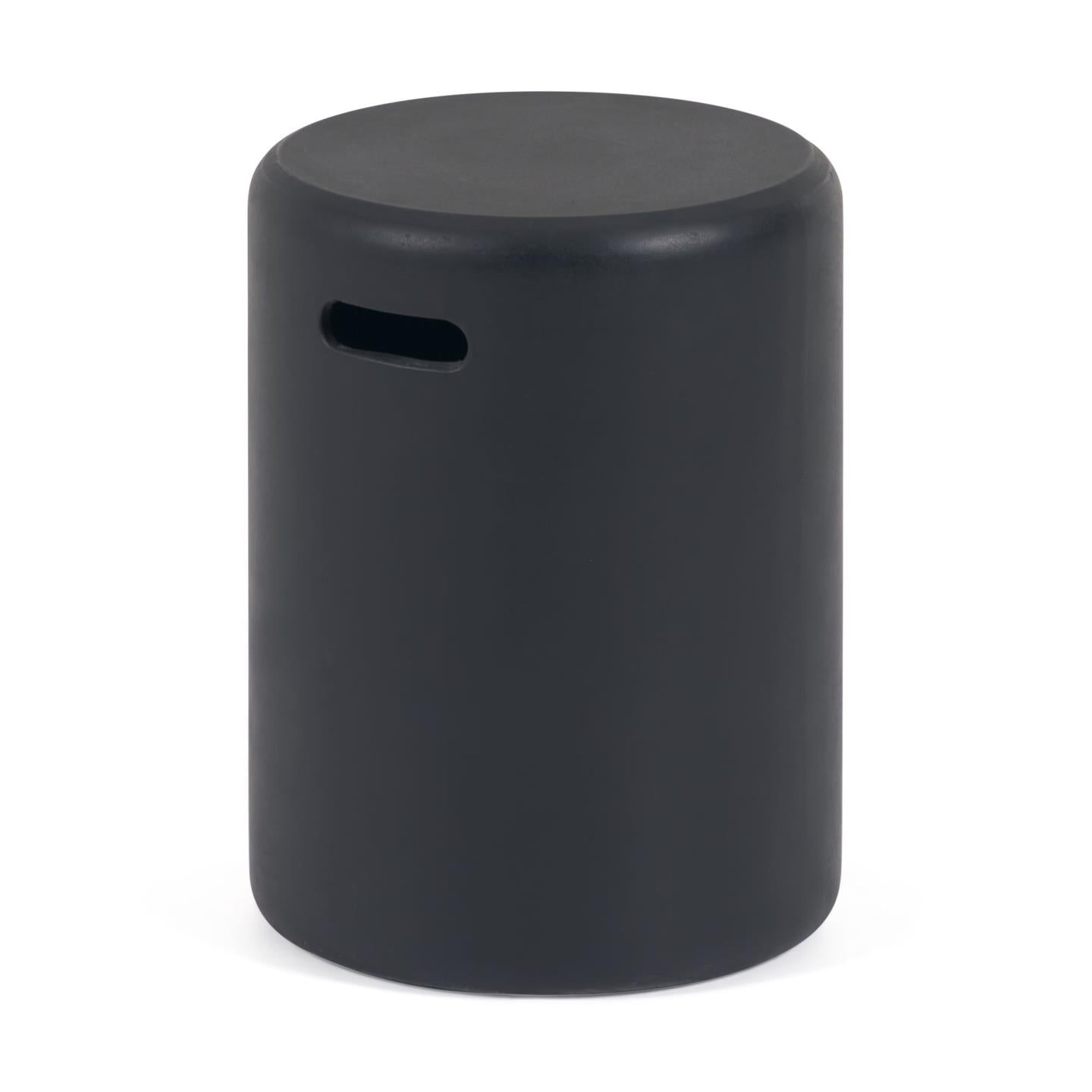 Taimi outdoor footrest made of concrete with black finish Ø 35 cm - Product Image