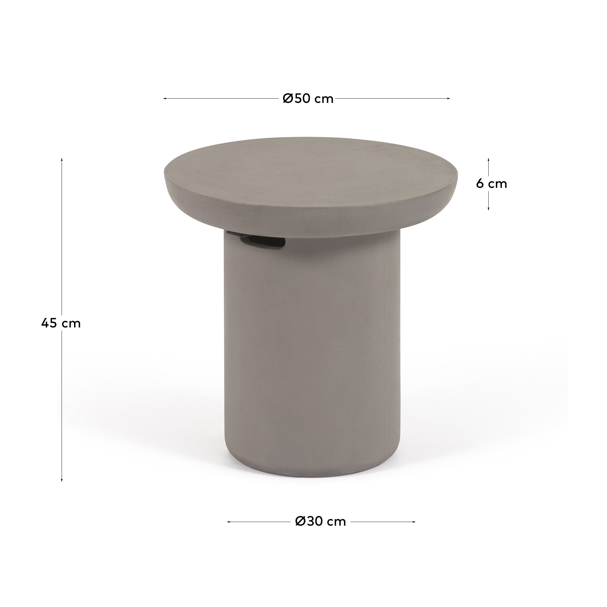 Taimi concrete round outdoor side table Ø 50 cm - Measurements