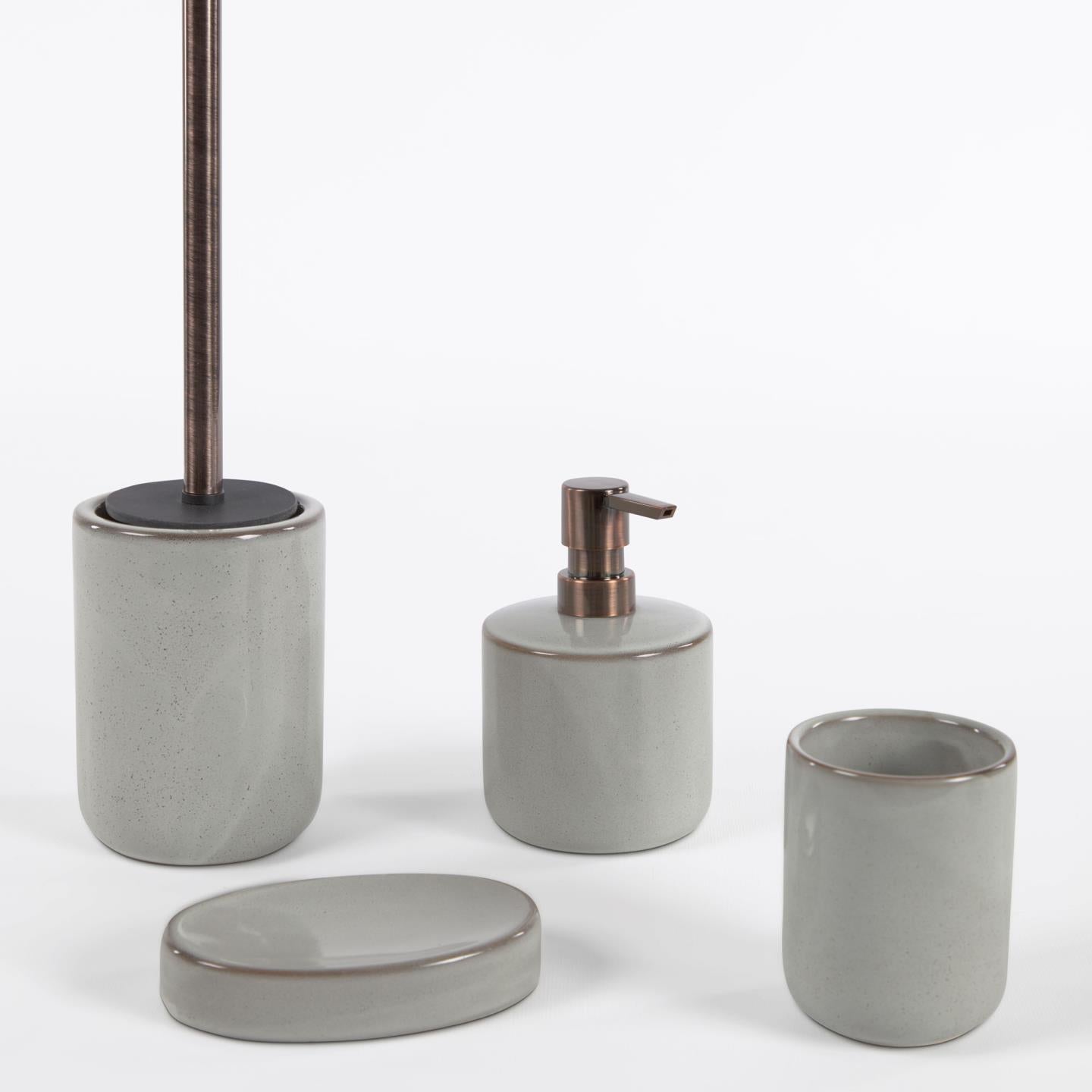 Chavela grey ceramic soap dish - Product Image