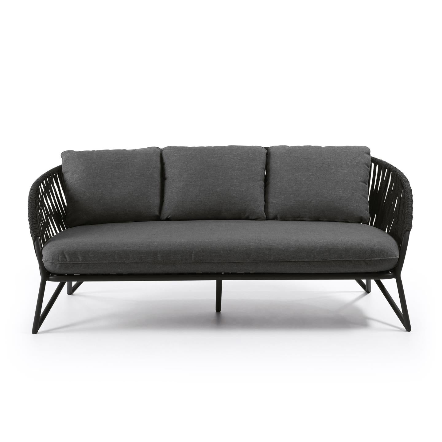 3 seater Branzie sofa in black cord, 180 cm - Product Image