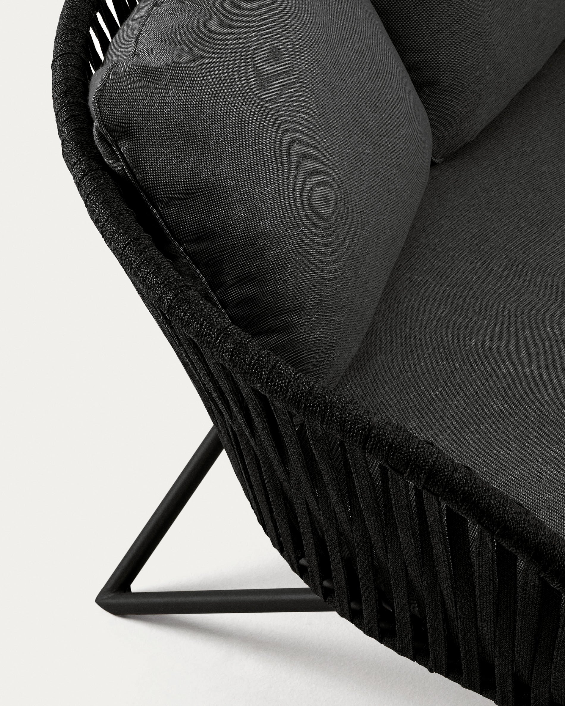 3 seater Branzie sofa in black cord, 180 cm - Detail