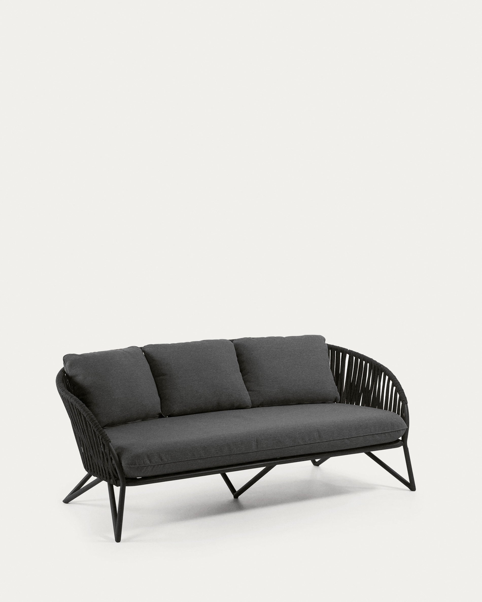 3 seater Branzie sofa in black cord, 180 cm - Product View