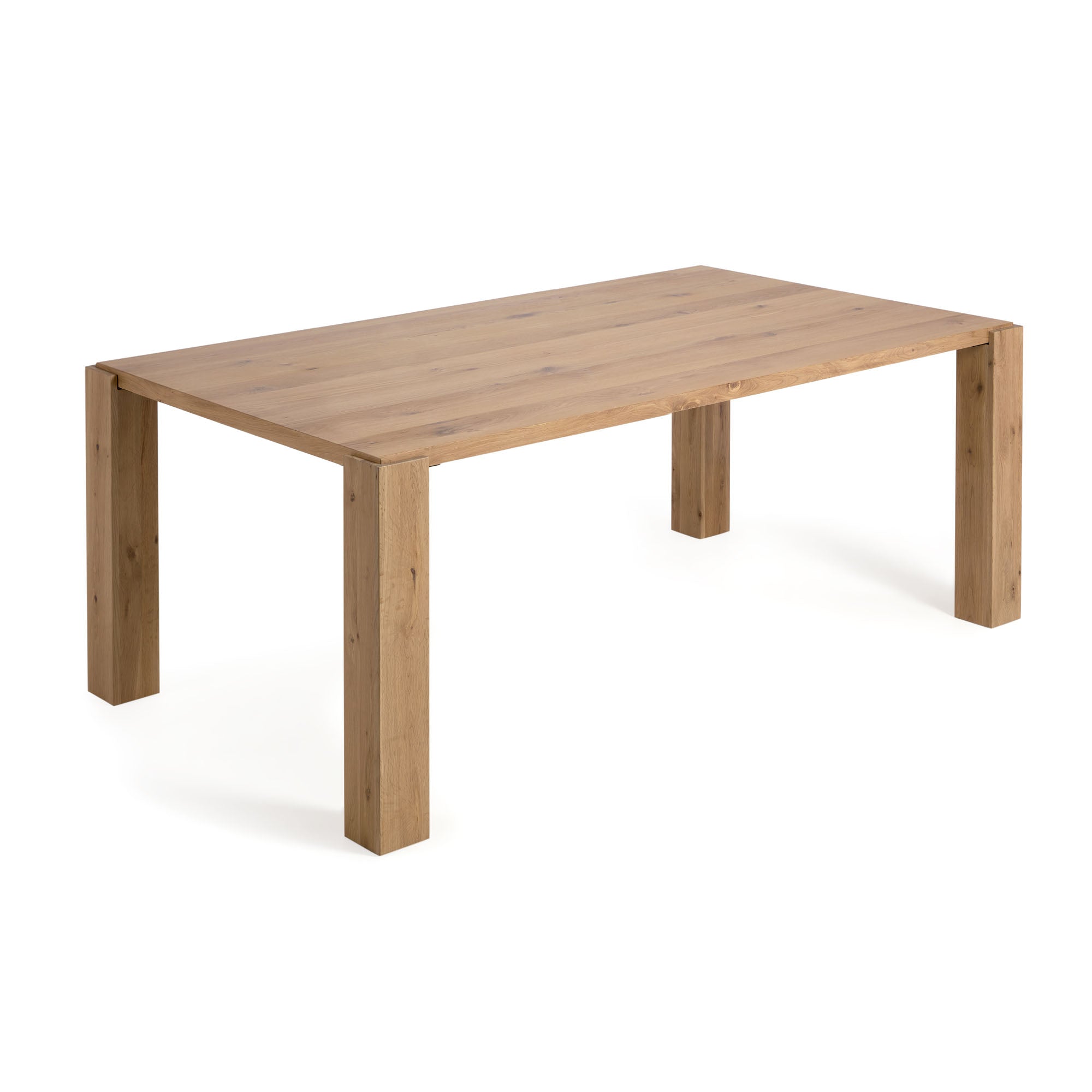 Deyanira table with oak veneer and solid oak legs 200 x 100 cm - Product Image