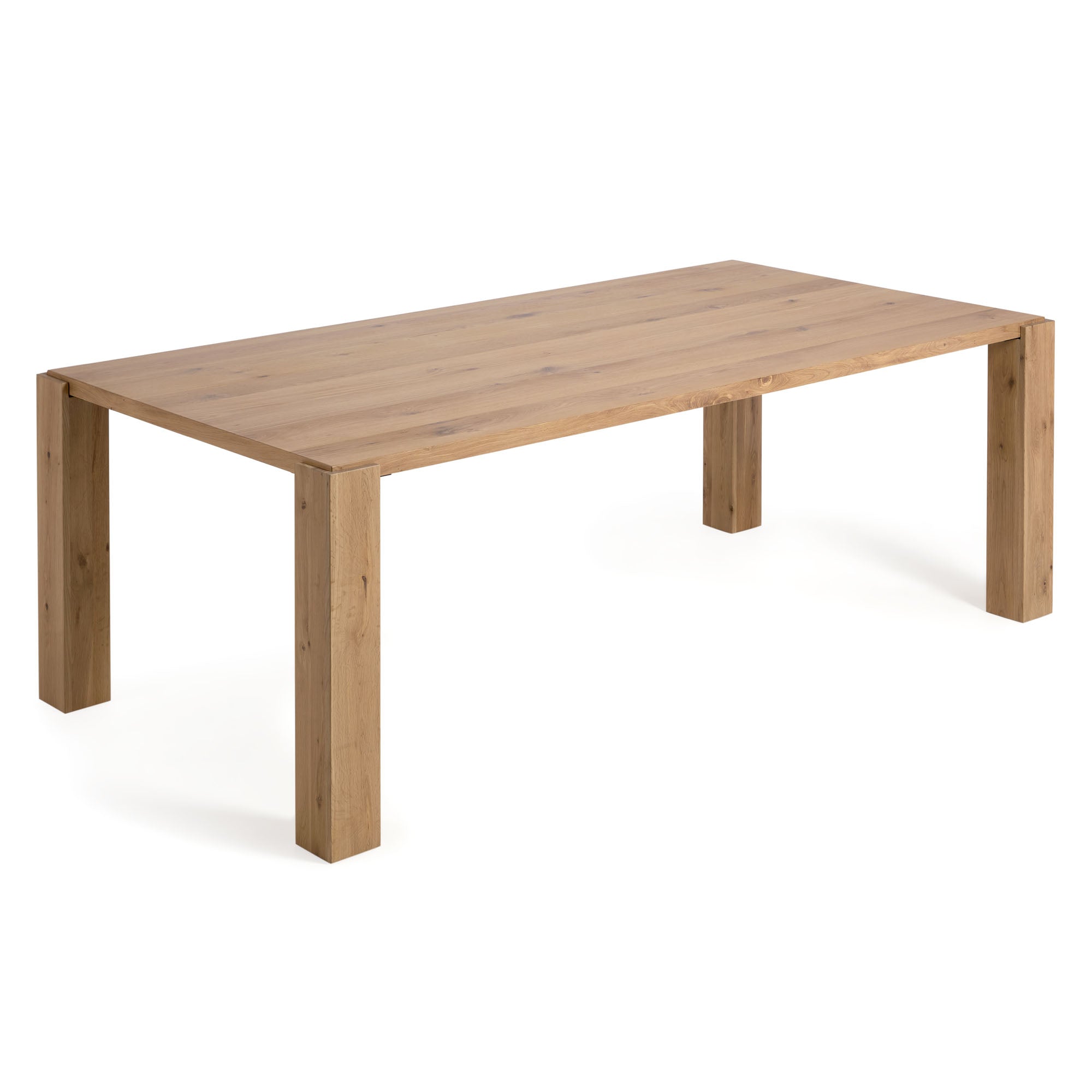 Deyanira table with oak veneer and solid oak legs 220 x 110 cm - Product Image
