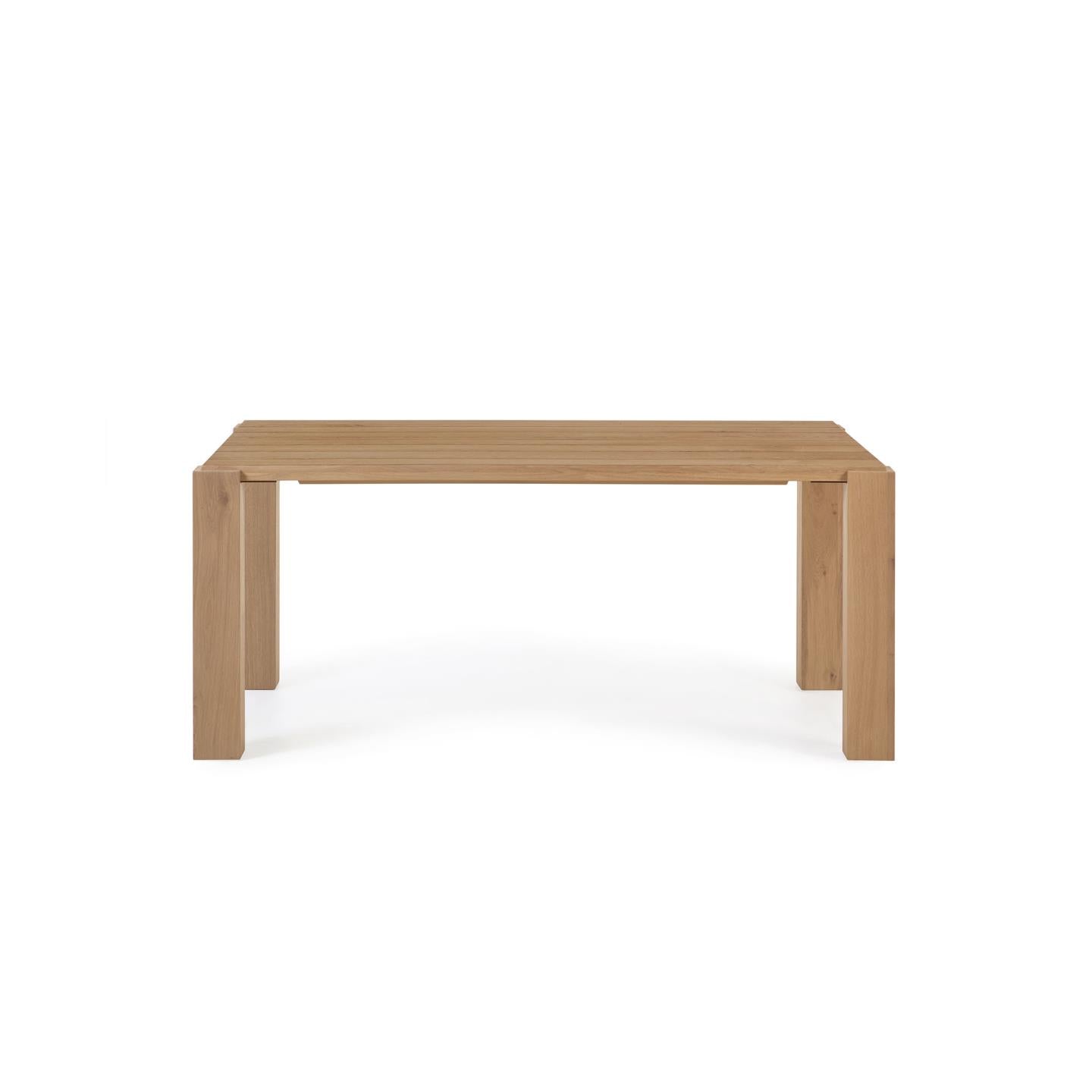 Deyanira table with oak veneer and solid oak legs 160 x 90 cm - Product Image