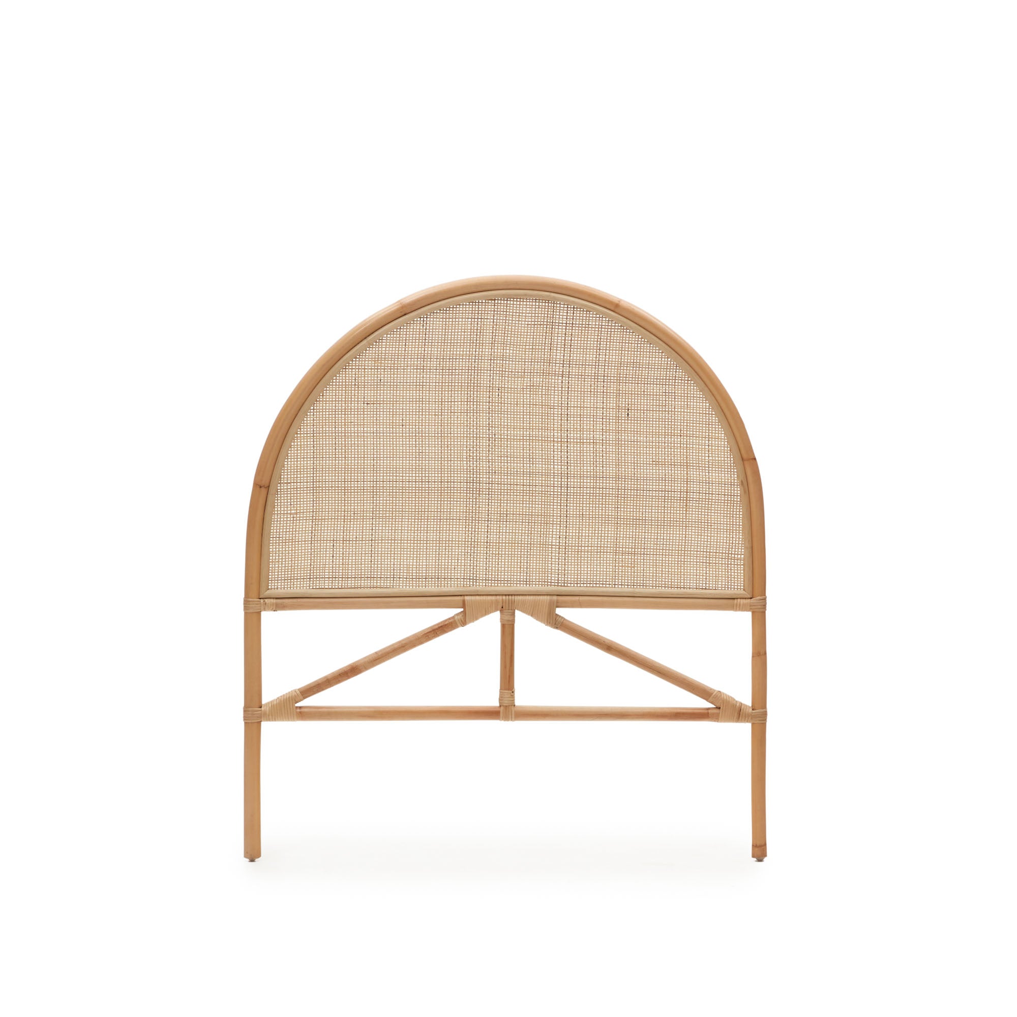 Quiterie round rattan headboard with a natural finish, 90 cm - Product Image
