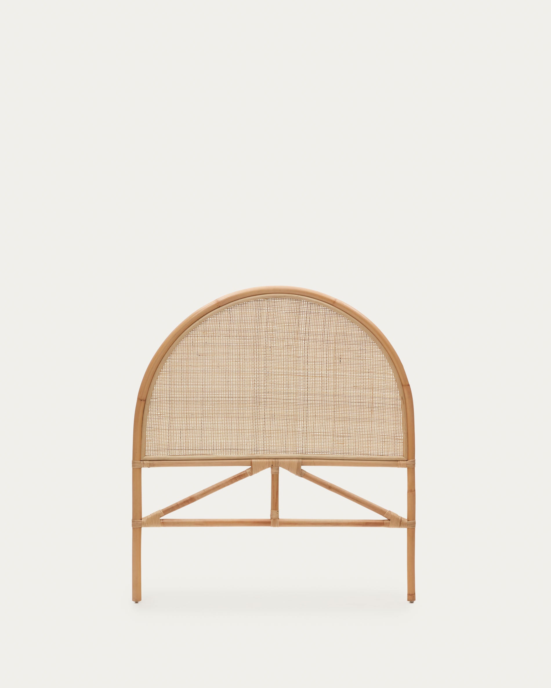 Quiterie round rattan headboard with a natural finish, 90 cm - Product View