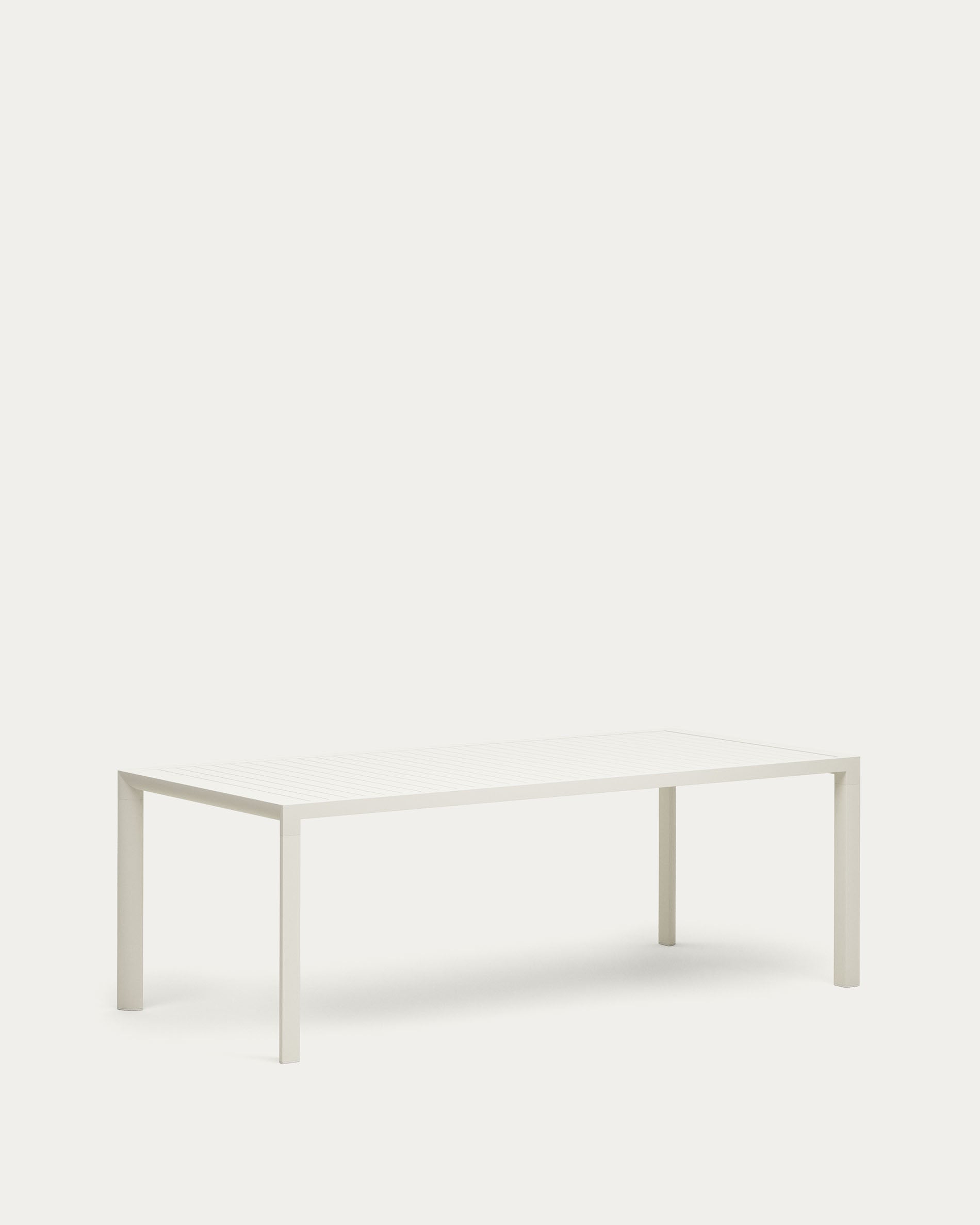 Culip aluminium outdoor table in powder coated white finish, 220 x 100 cm - Product View
