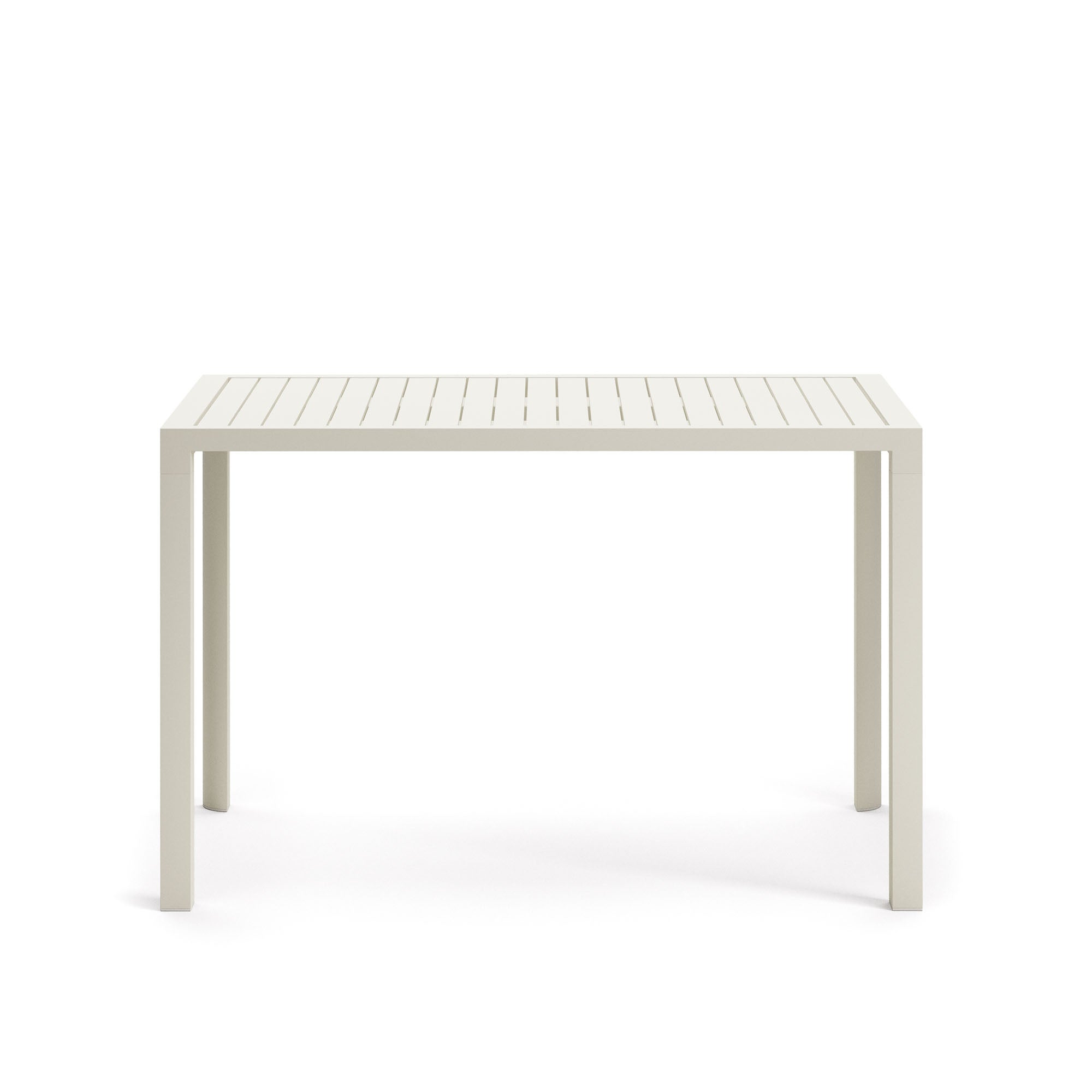 Culip aluminium outdoor bar table in powder coated white finish, 150 x 77 cm - Product Image