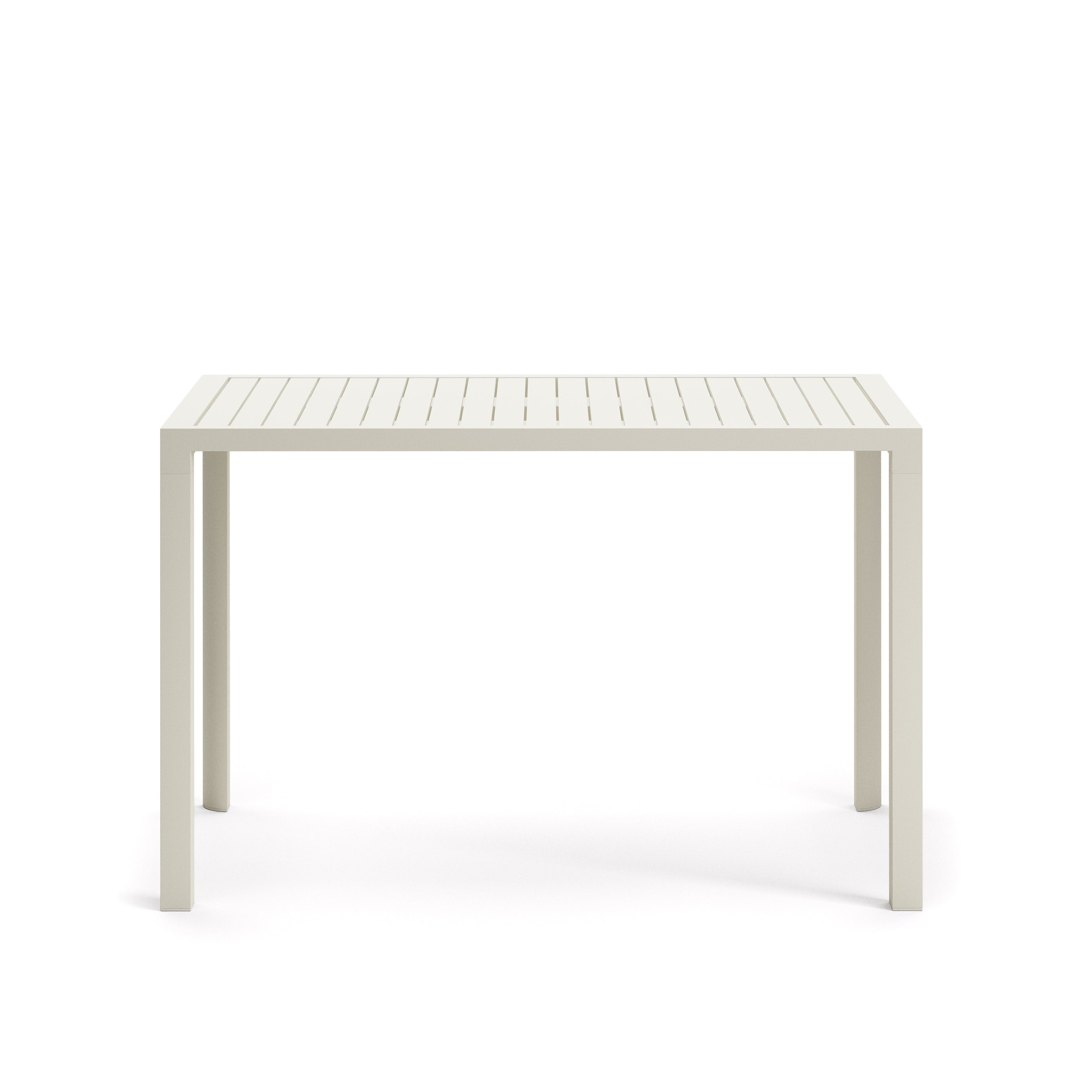 Culip aluminium outdoor bar table in powder coated white finish, 150 x 77 cm - Product Image